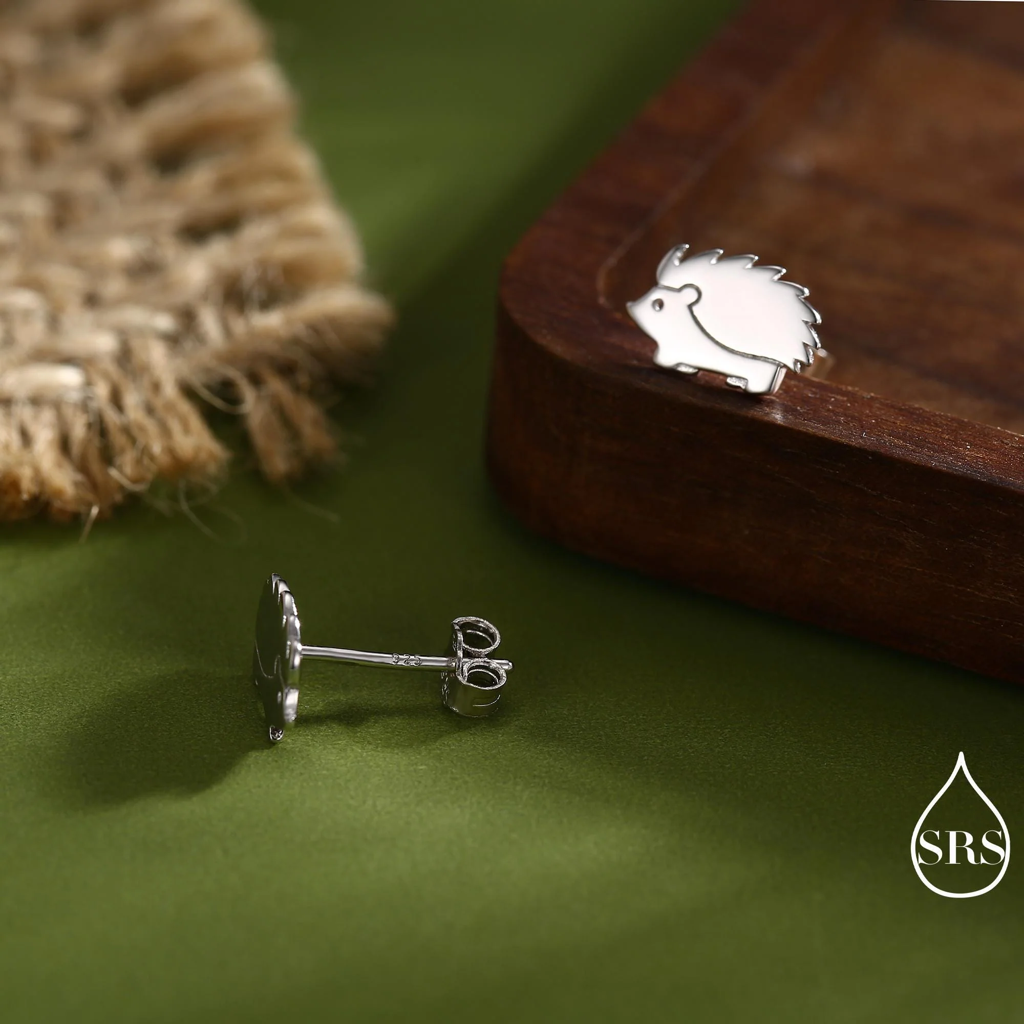 Hedgehog Stud Earrings in Sterling Silver, Silver or Gold, Cute Fun and Quirky Animal Jewellery, Woodland Inspired. - Image 3