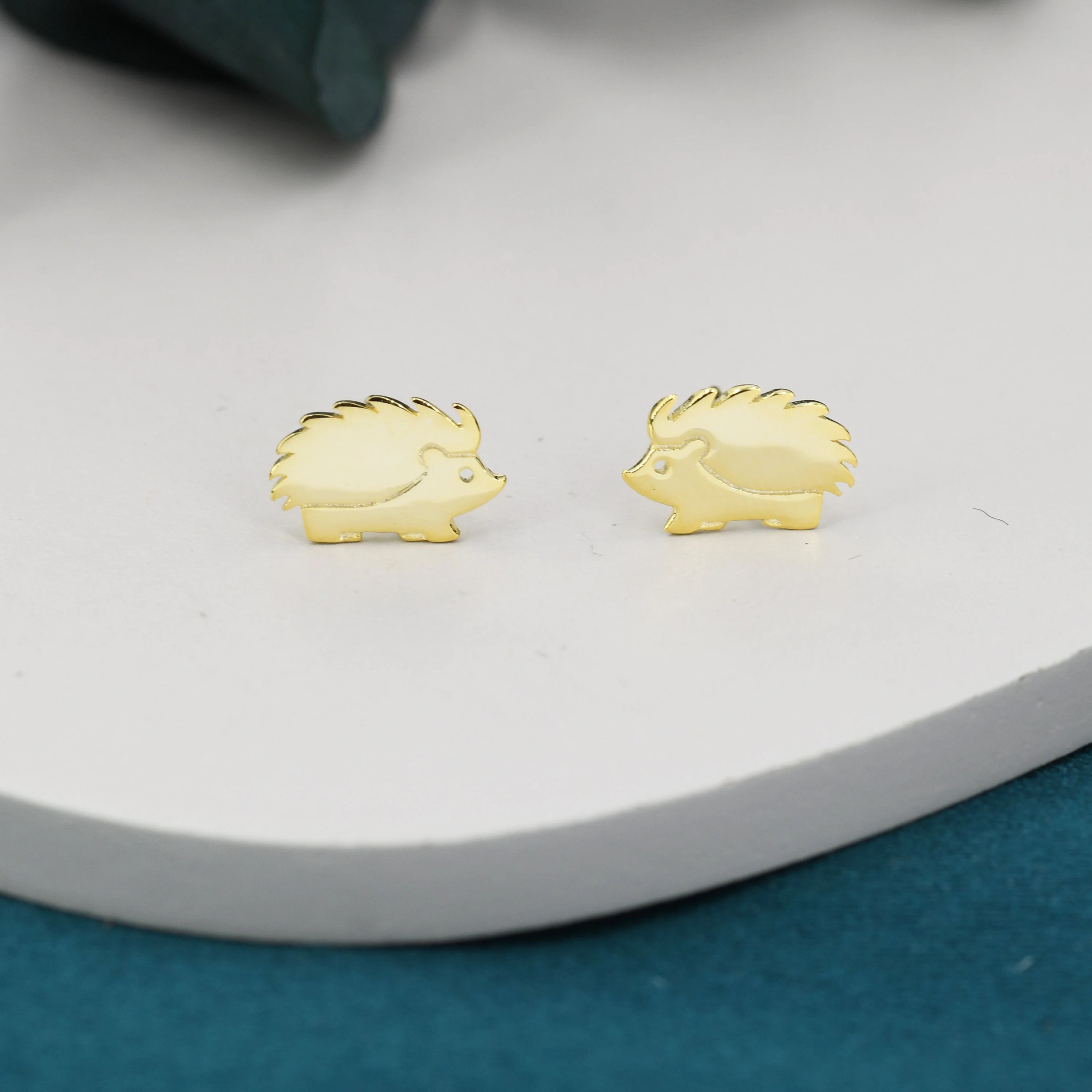 Hedgehog Stud Earrings in Sterling Silver, Silver or Gold, Cute Fun and Quirky Animal Jewellery, Woodland Inspired. - Image 7