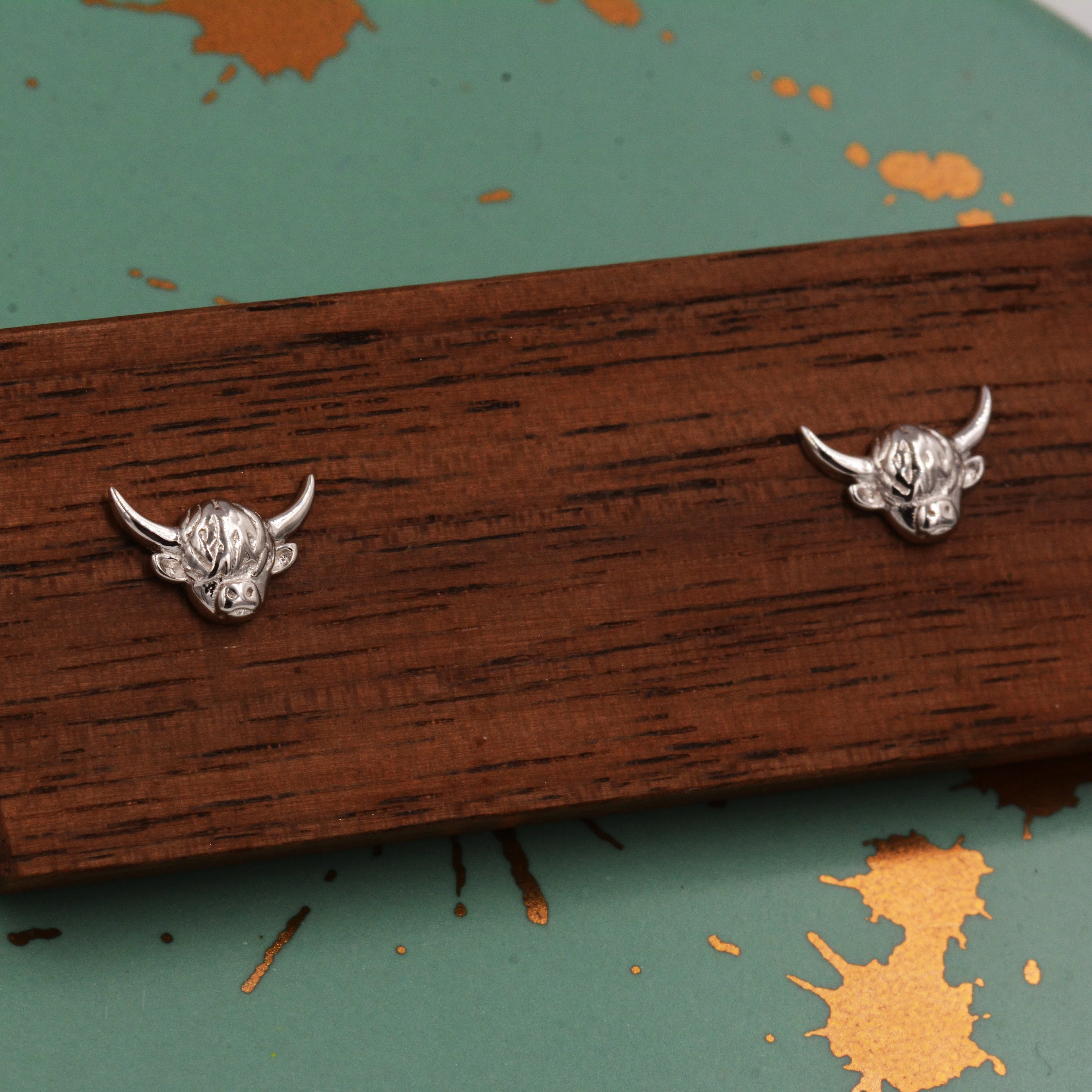 Highland Cow Stud Earrings in Sterling Silver, Cow Stud, Bull Earrings, Petite Earrings, Small Cow Stud, Scotland, Scottish - Image 5