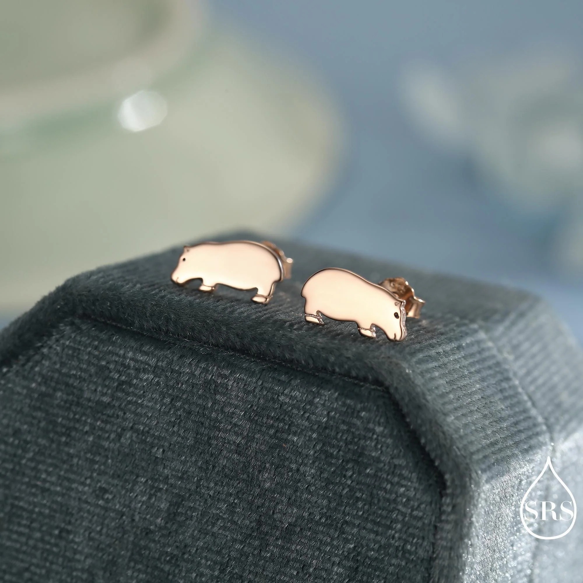 Hippo Stud Earrings in Sterling Silver, Cute Baby Hippo Earrings, Nature Inspired Animal Earrings - Image 10
