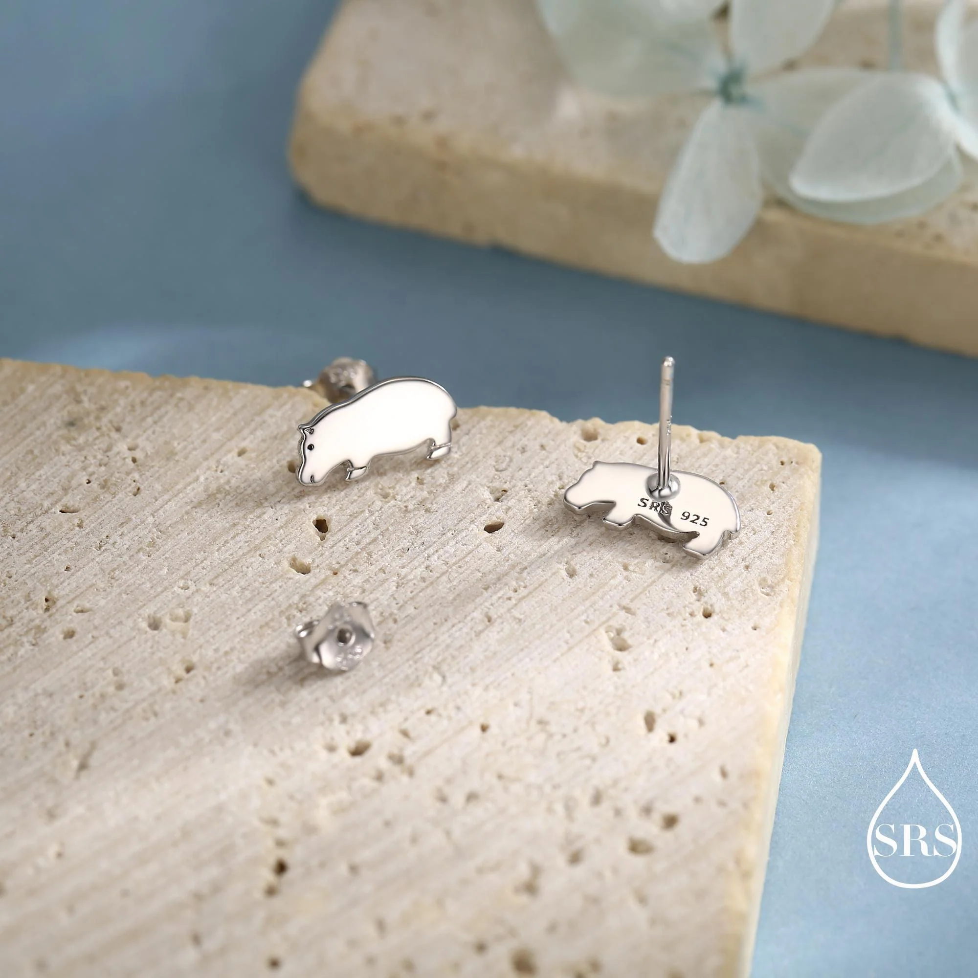 Hippo Stud Earrings in Sterling Silver, Cute Baby Hippo Earrings, Nature Inspired Animal Earrings - Image 8