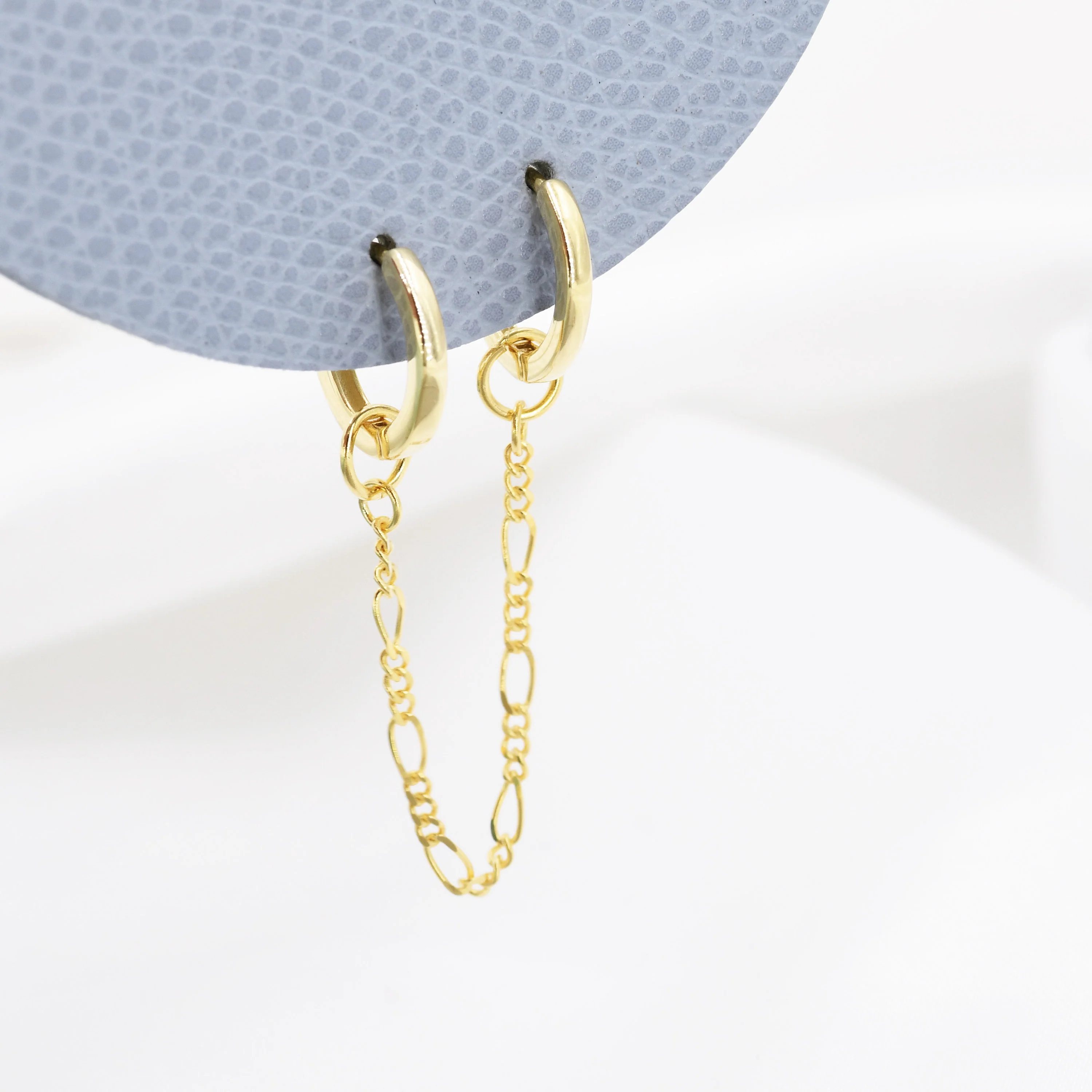 Hoop Earring Linking Chains in Sterling Silver, Silver or Gold, Multiple Piercing Hoop Linkers, 5cm chains - Image 4