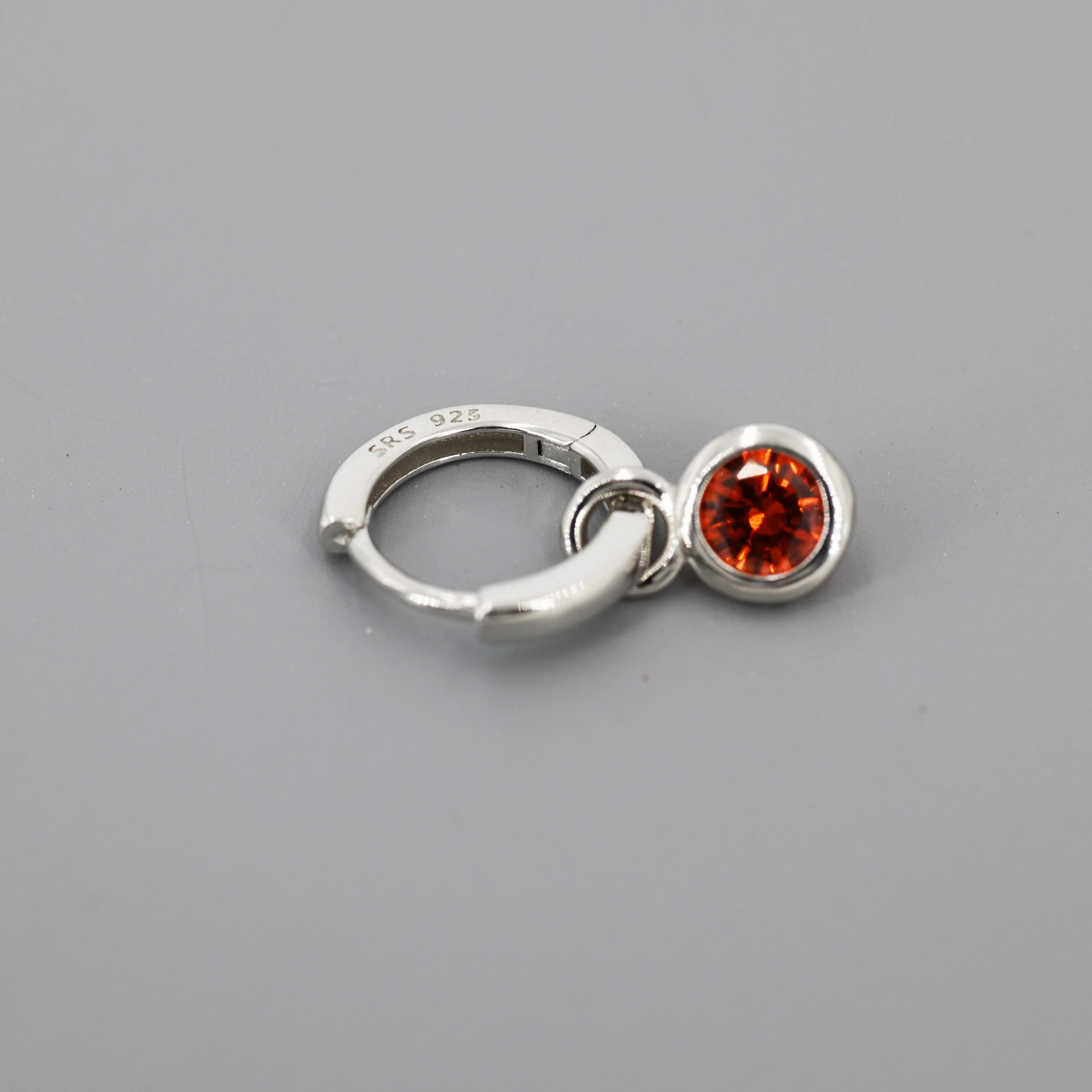 January Birthstone Garnet Hoop Earrings in Sterling Silver, Detachable Dangle Hoop Earrings, Silver, Gold or Rose Gold, Interchangeable - Image 5