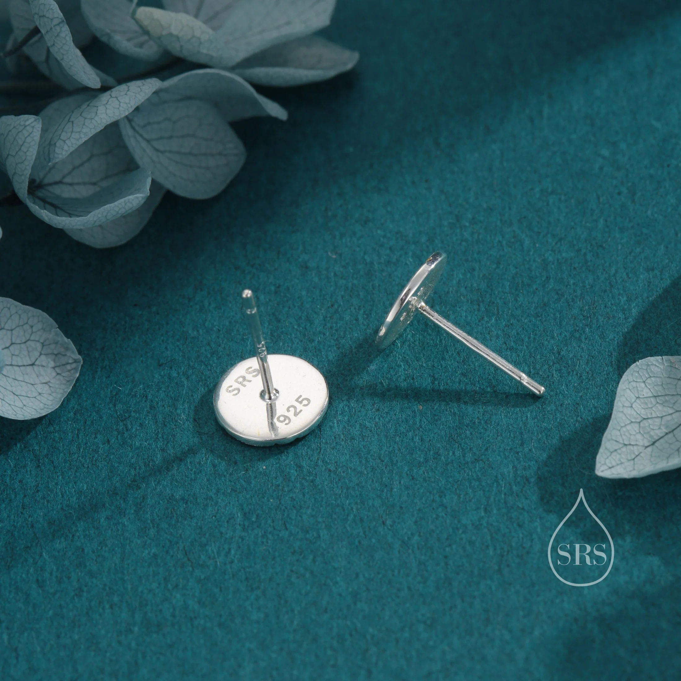 Japanese Kintsugi Inspired Disk Stud Earrings in Sterling Silver, Brushed Texture, Kintsugi - Art of Embracing of the Flawed or Imperfect - Image 7