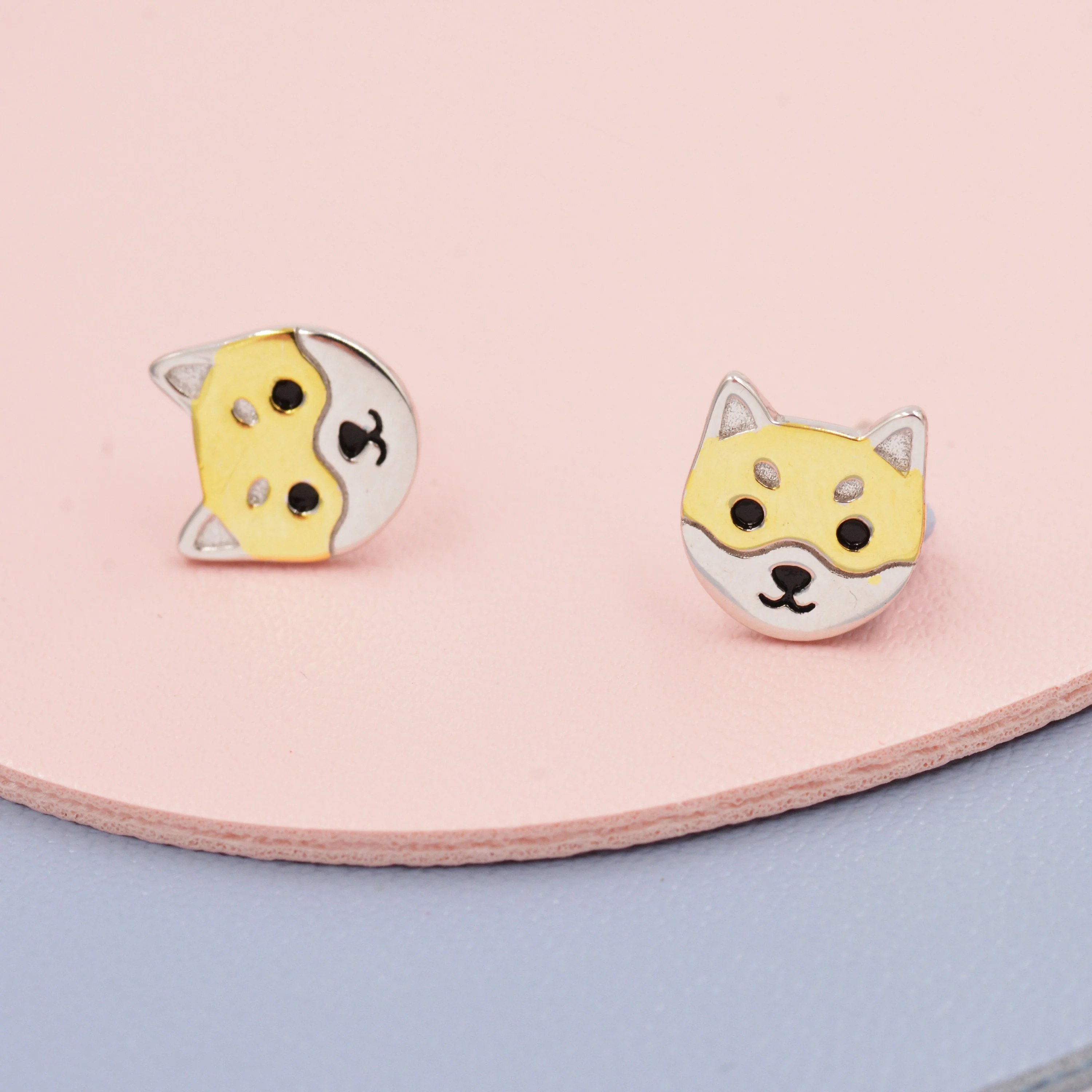 Japanese Shiba Inu Dog Stud Earrings in Sterling Silver - Dog Lover Earrings - Cute Animal Earrings - Cute, Fun, Whimsical - Image 5