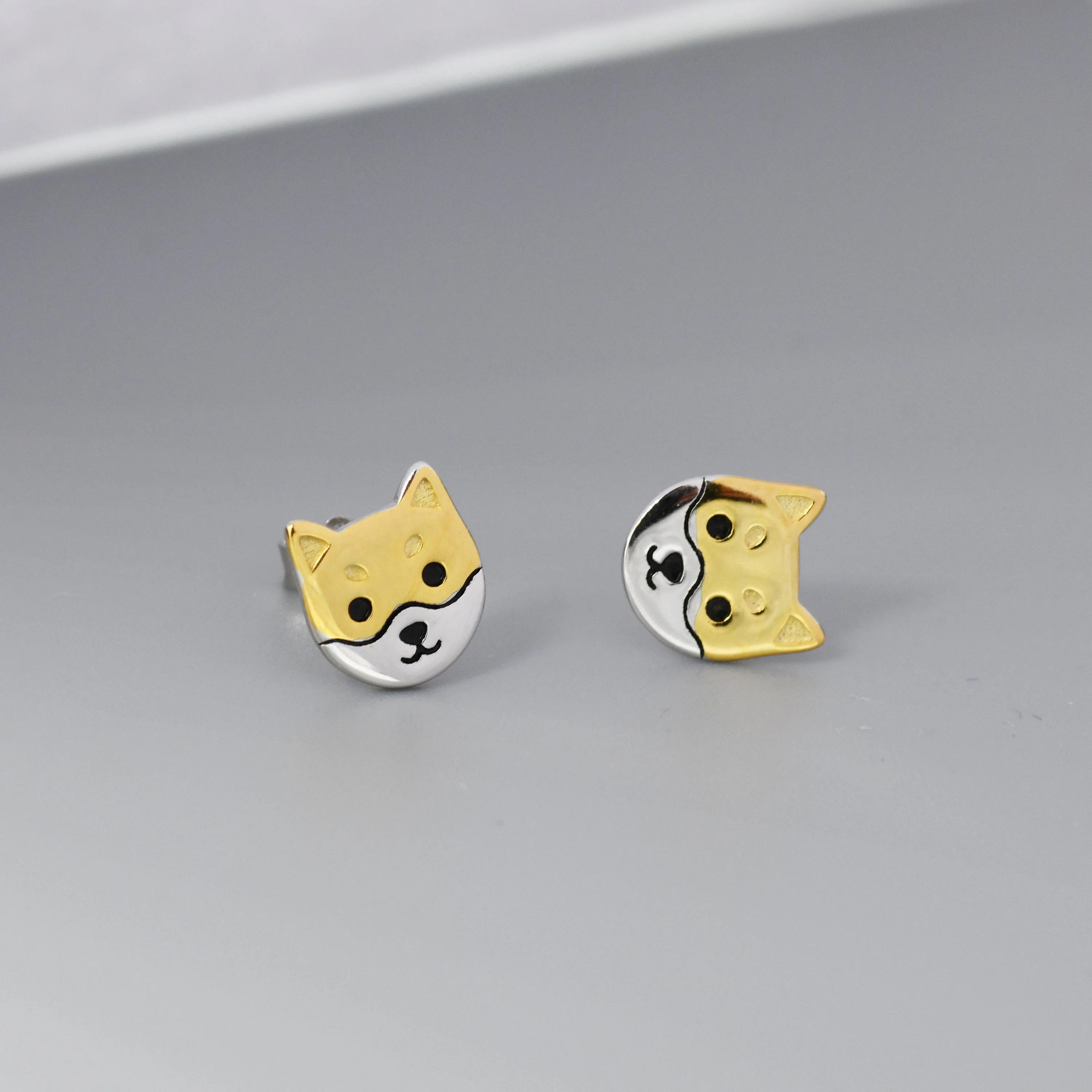 Japanese Shiba Inu Dog Stud Earrings in Sterling Silver - Dog Lover Earrings - Cute Animal Earrings - Cute, Fun, Whimsical - Image 7
