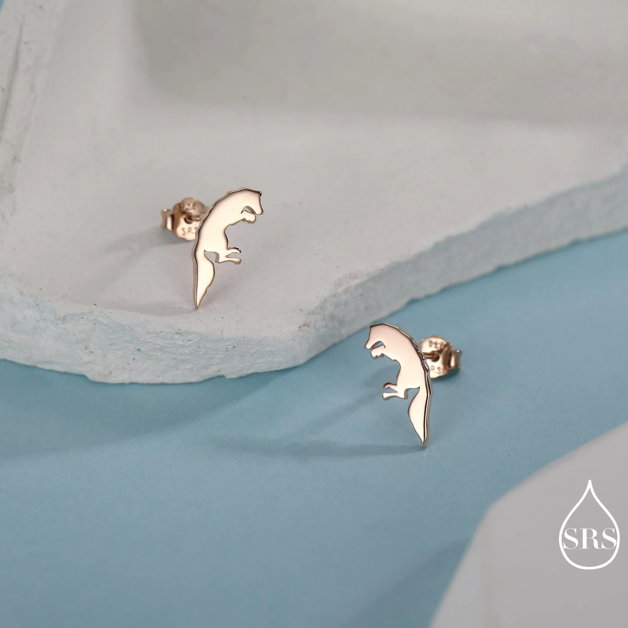 Jumping Fox Stud Earrings in Sterling Silver, Pouncing Fox Earrings, Gold or Rose Gold Finish, Nature Inspired Animal Earrings - Image 5