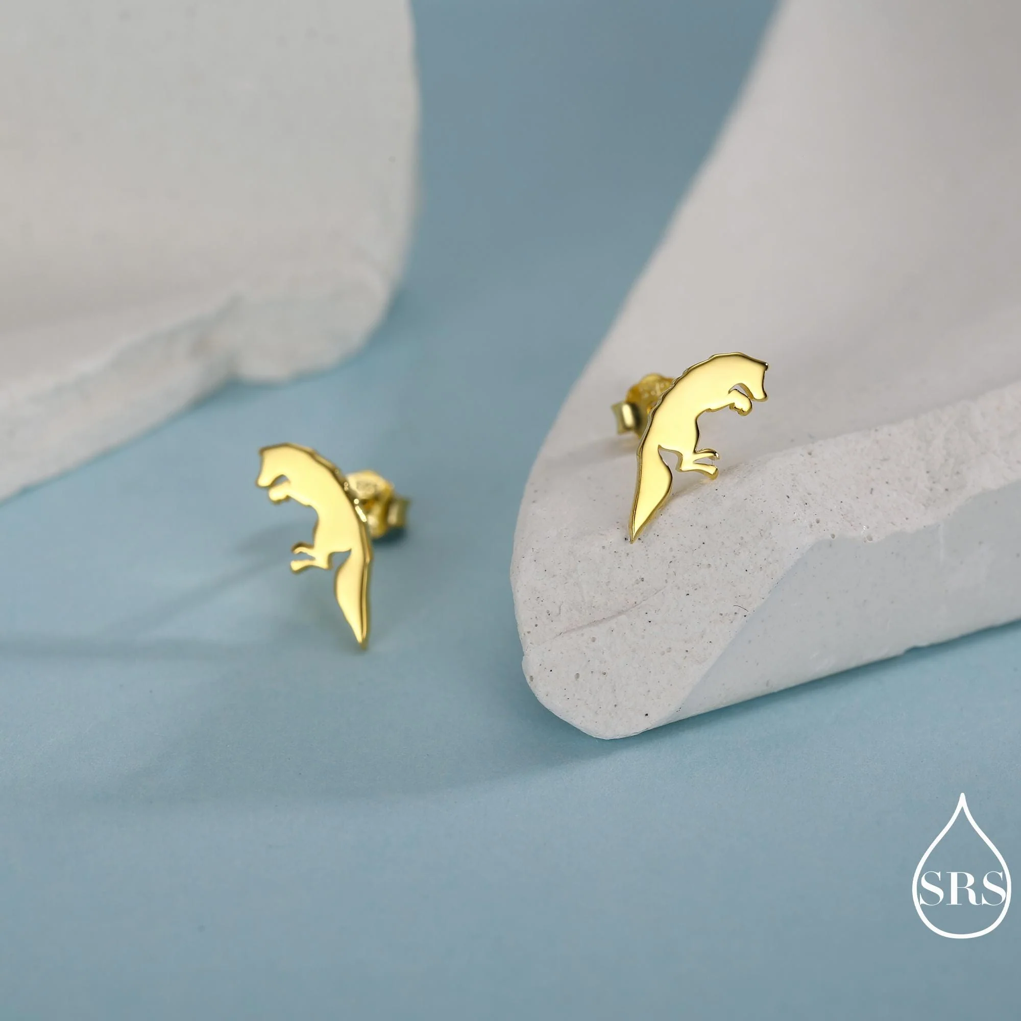 Jumping Fox Stud Earrings in Sterling Silver, Pouncing Fox Earrings, Gold or Rose Gold Finish, Nature Inspired Animal Earrings - Image 6