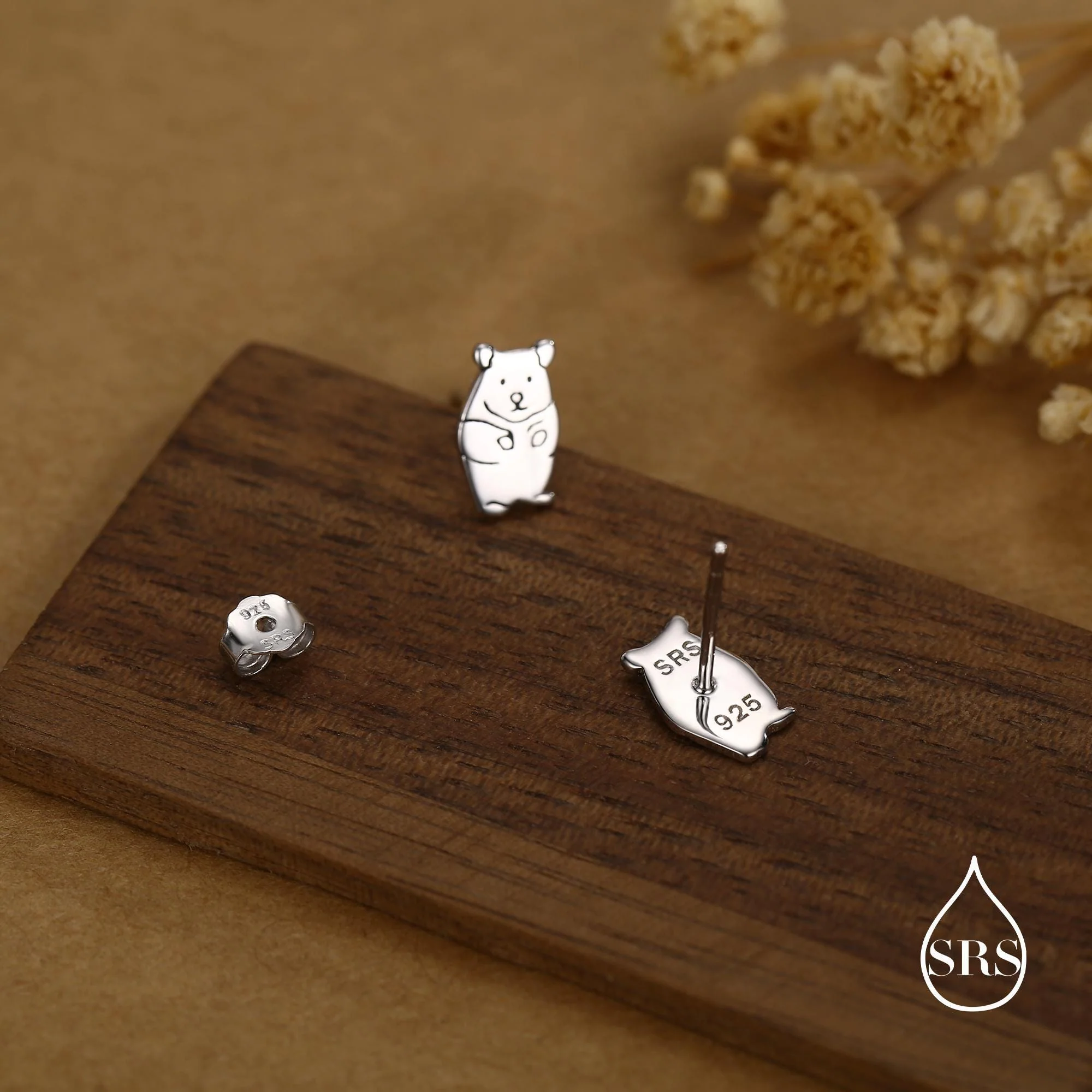 Kawaii Hamster Stud Earrings in Sterling Silver, Cute Hamster Earrings, Pet Earrings, Pet Jewellery - Image 3