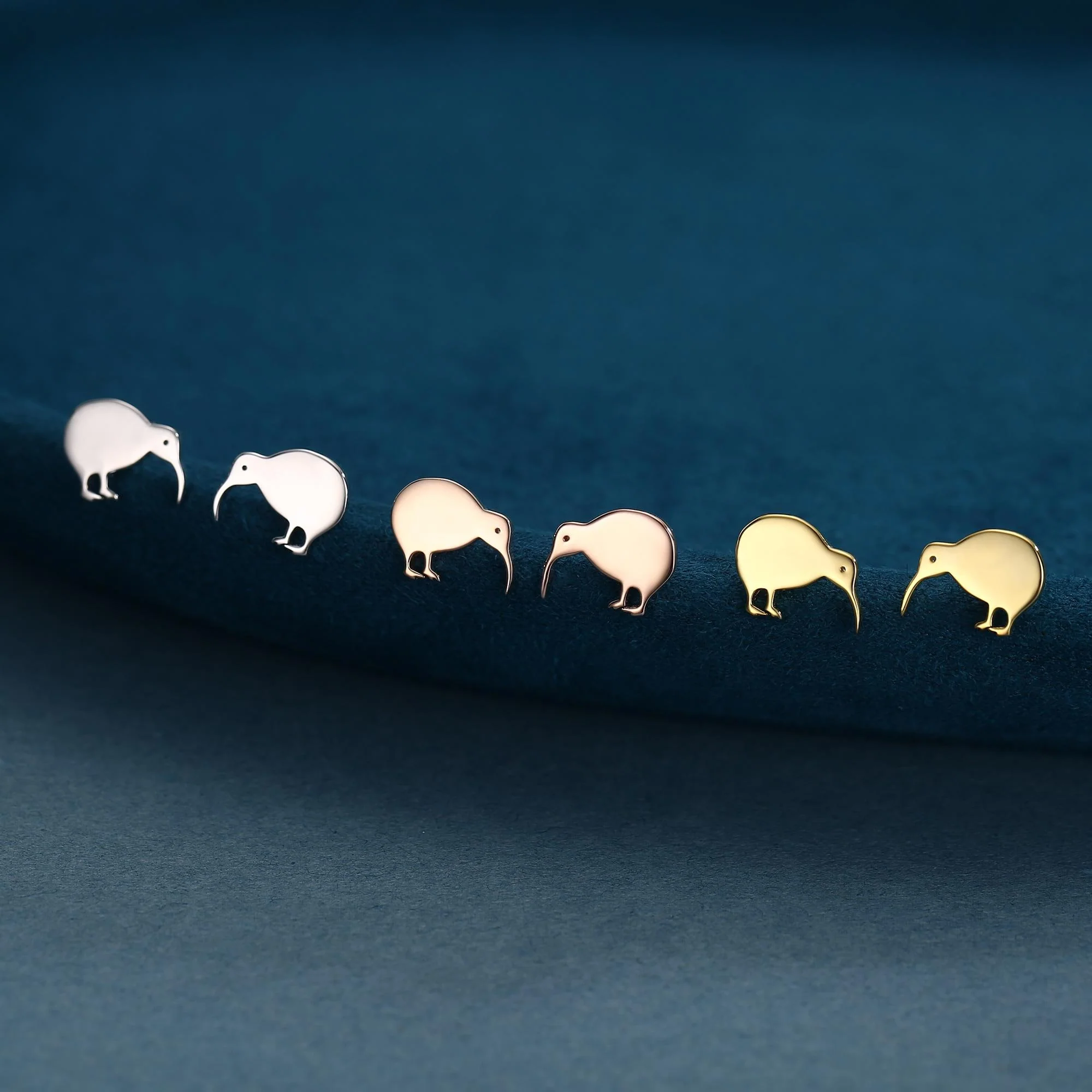 Kiwi Bird Stud Earrings in Sterling Silver, Cute Fun Quirky, Jewellery Gift for Her, Animal Lover, Nature Inspired, New Zealand Native - Image 3
