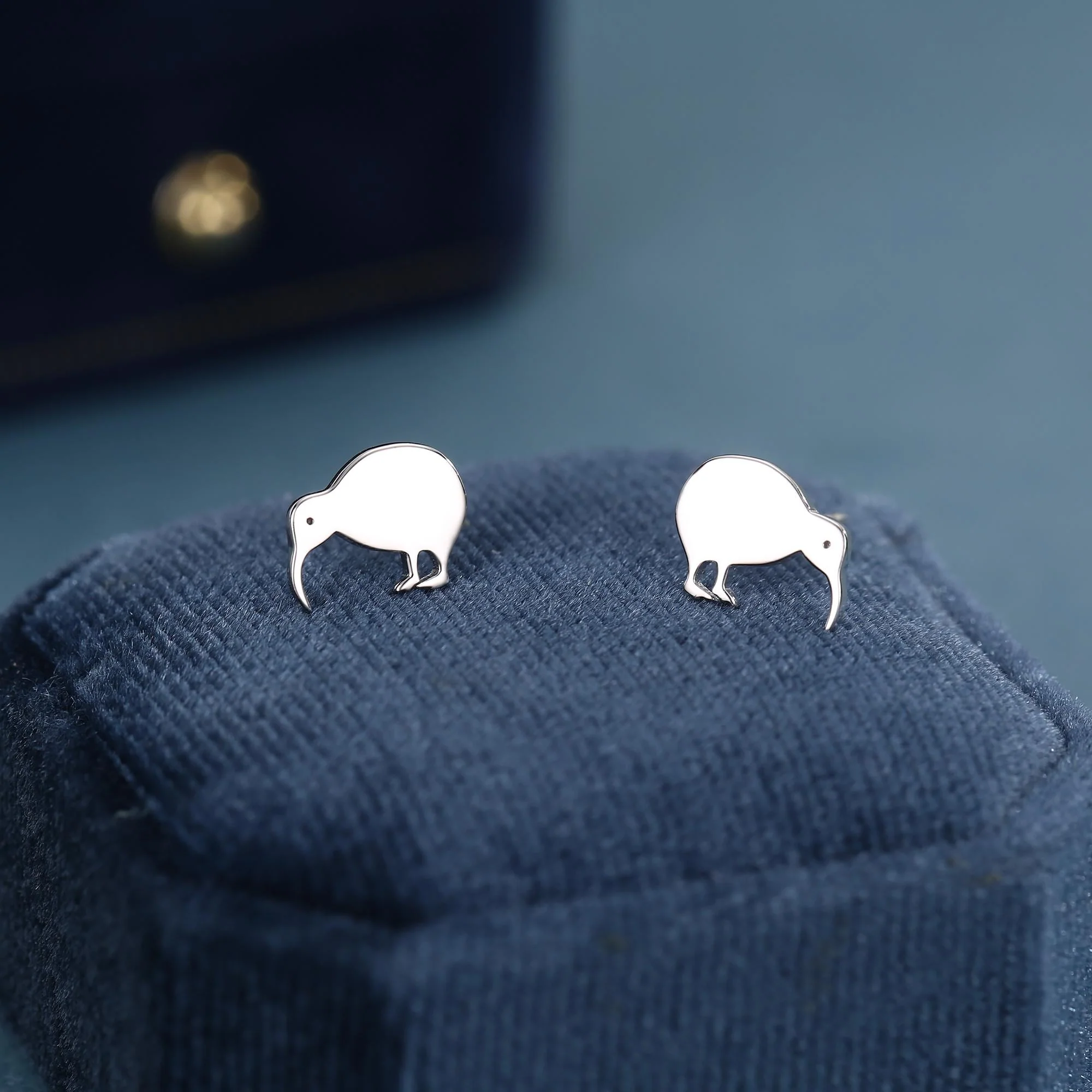 Kiwi Bird Stud Earrings in Sterling Silver, Cute Fun Quirky, Jewellery Gift for Her, Animal Lover, Nature Inspired, New Zealand Native - Image 4
