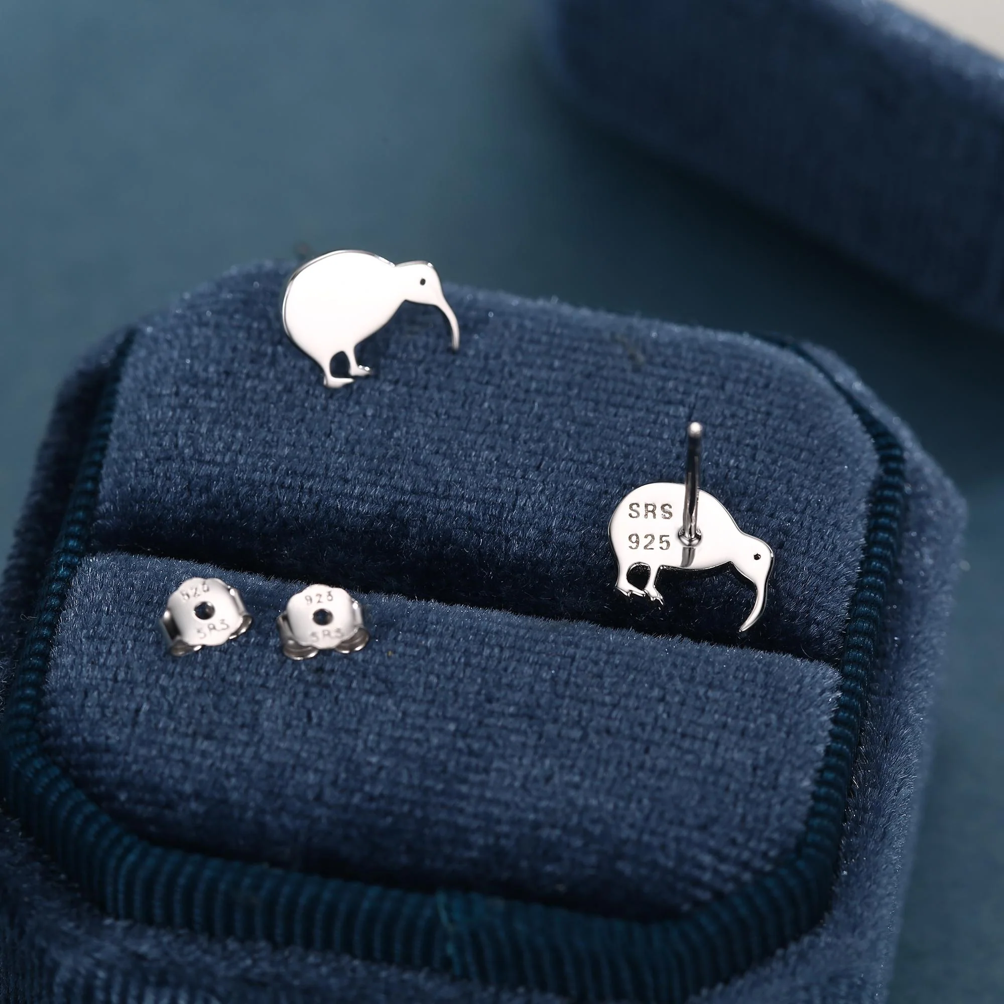 Kiwi Bird Stud Earrings in Sterling Silver, Cute Fun Quirky, Jewellery Gift for Her, Animal Lover, Nature Inspired, New Zealand Native - Image 7