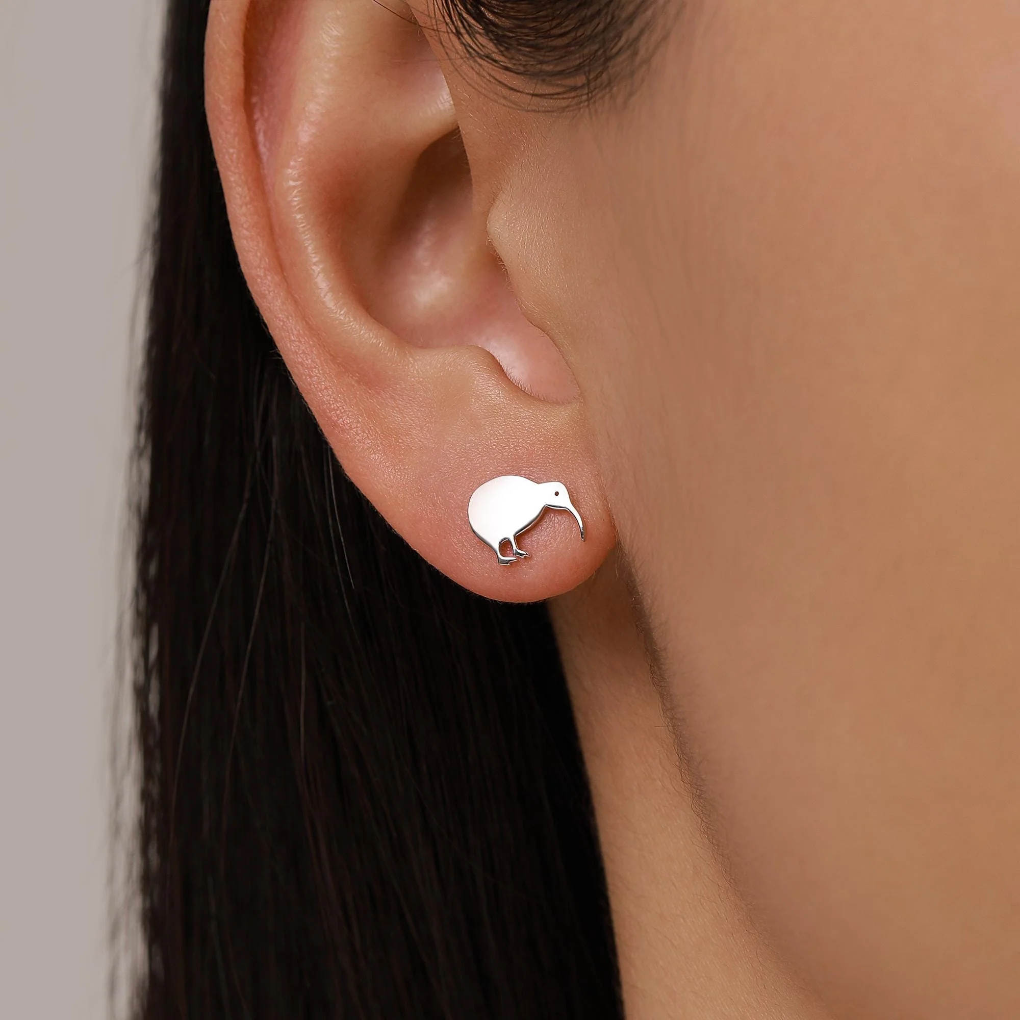 Kiwi Bird Stud Earrings in Sterling Silver, Cute Fun Quirky, Jewellery Gift for Her, Animal Lover, Nature Inspired, New Zealand Native - Image 8