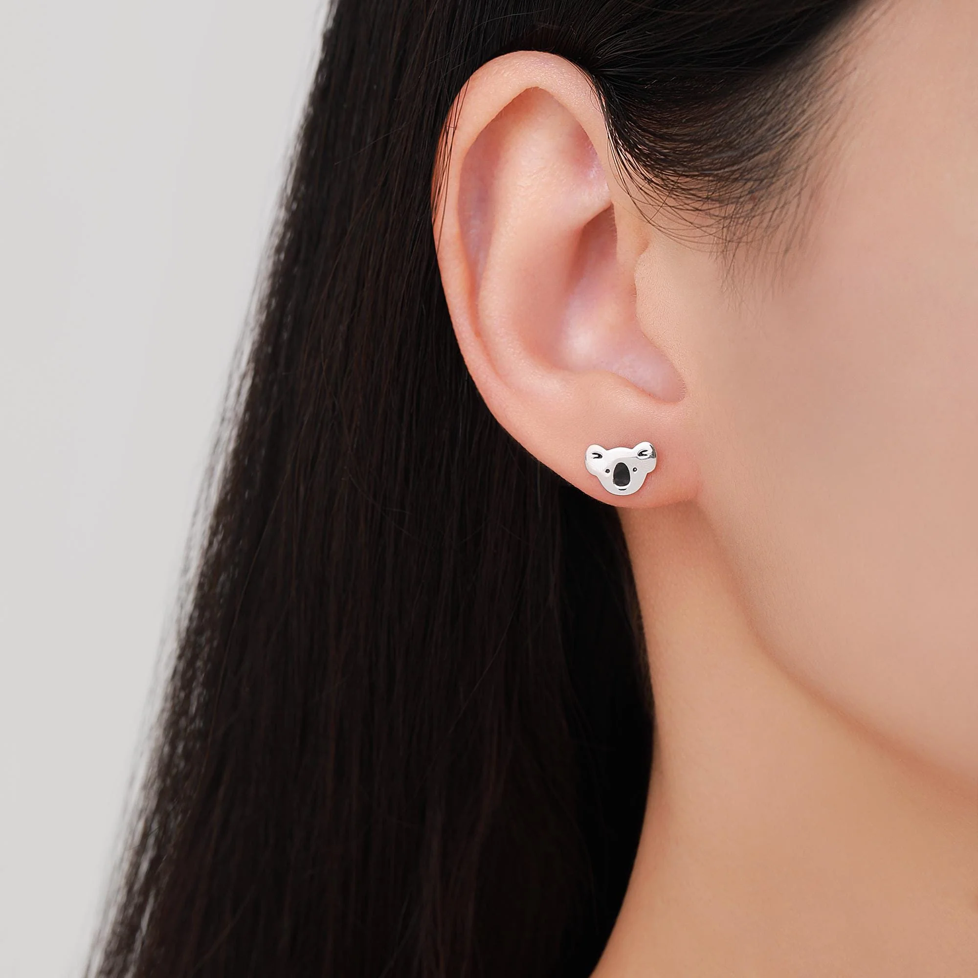 Koala Bear Stud Earrings in Sterling Silver, Cute Fun Quirky Animal Jewellery, Jewelry Gift for Her, Animal Lover, Nature Inspired - Image 6