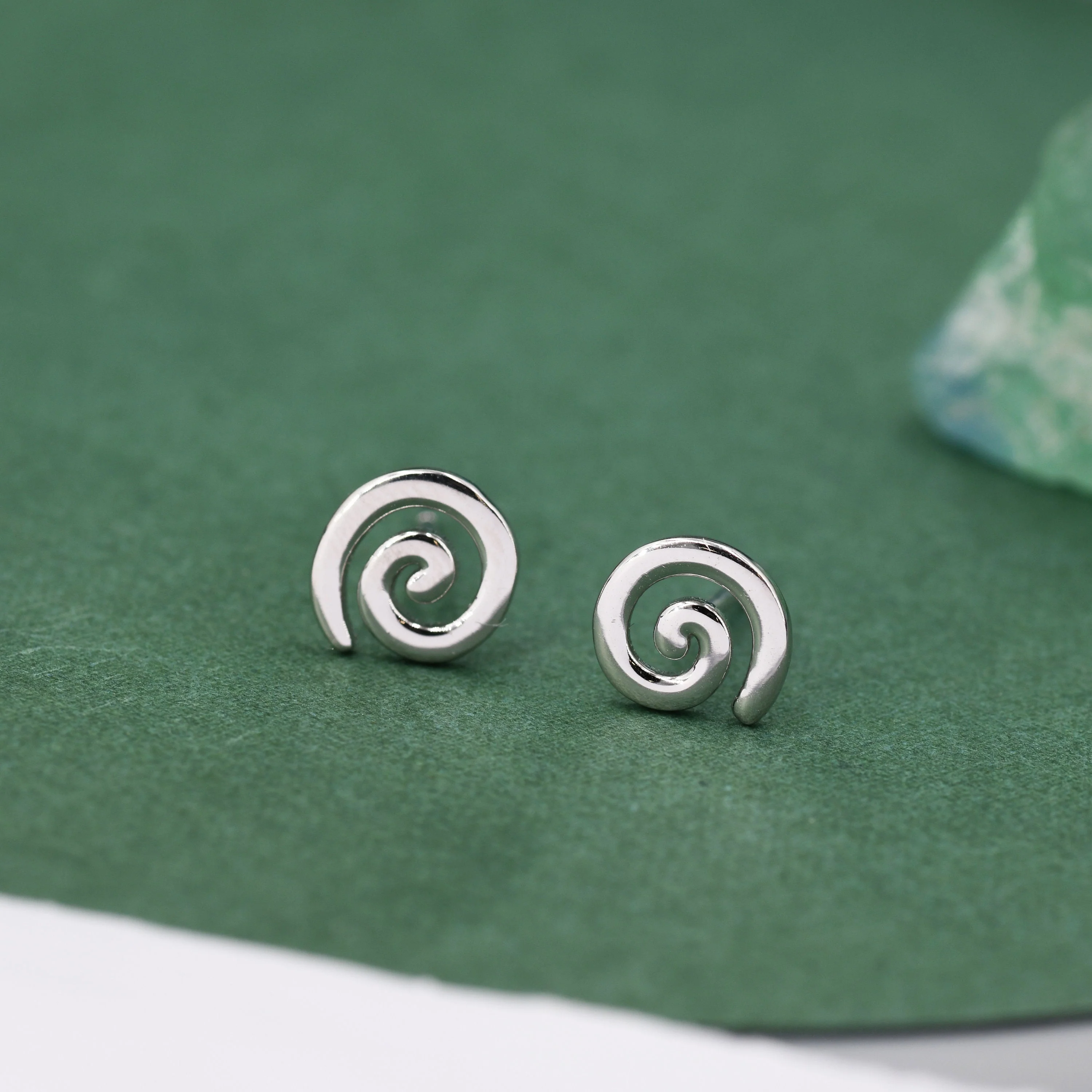 Koru Circle Spiral Stud Earrings in Sterling Silver - Infinity Swirl Earrings - New Zealand Māori Art Stud Earrings - Kiwi Circle - Image 8