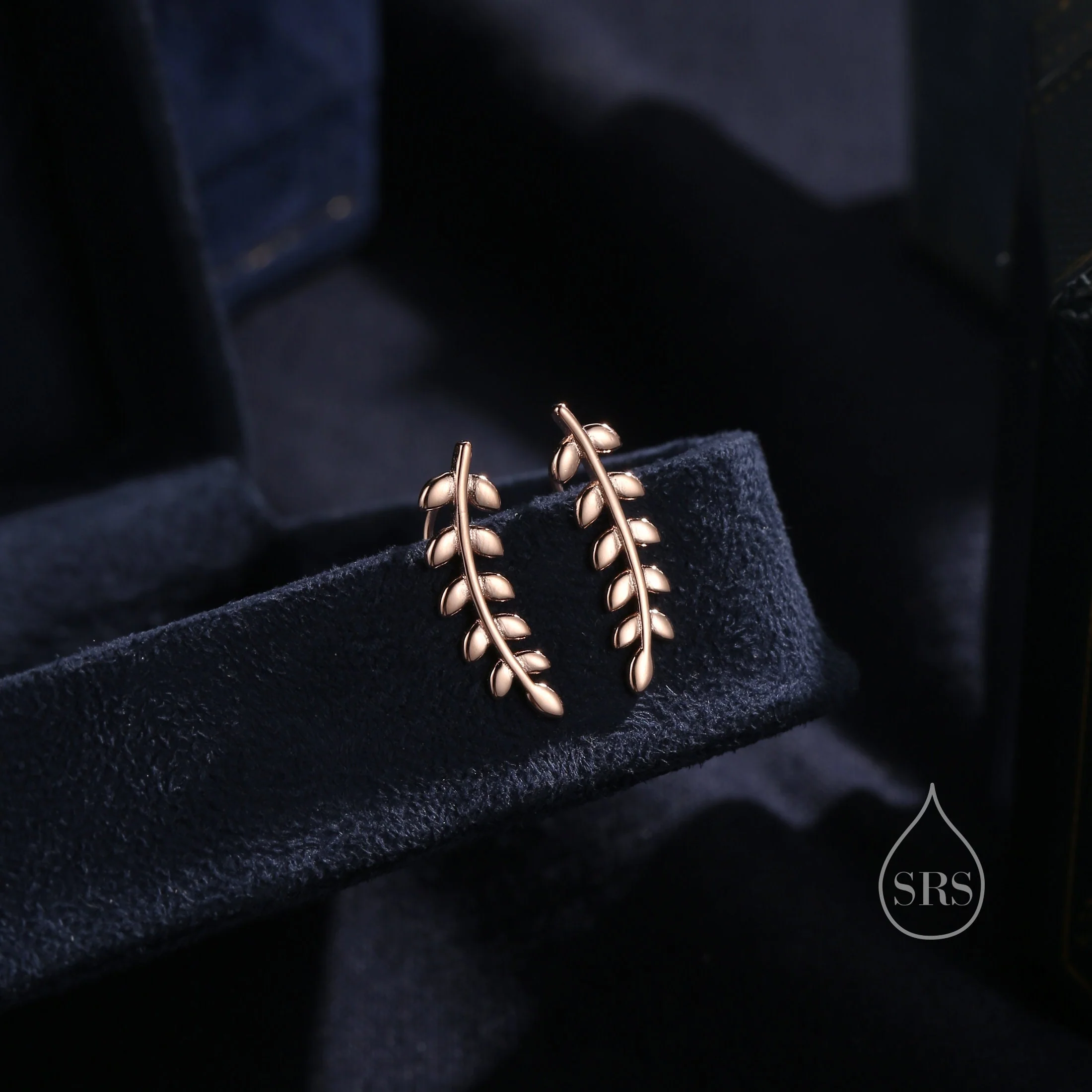 Leaf crawler Earrings in Sterling Silver, Silver, Gold or Rose Gold, Olive Branch Climber Earrings, Nature Inspired Ear Climbers - Image 7