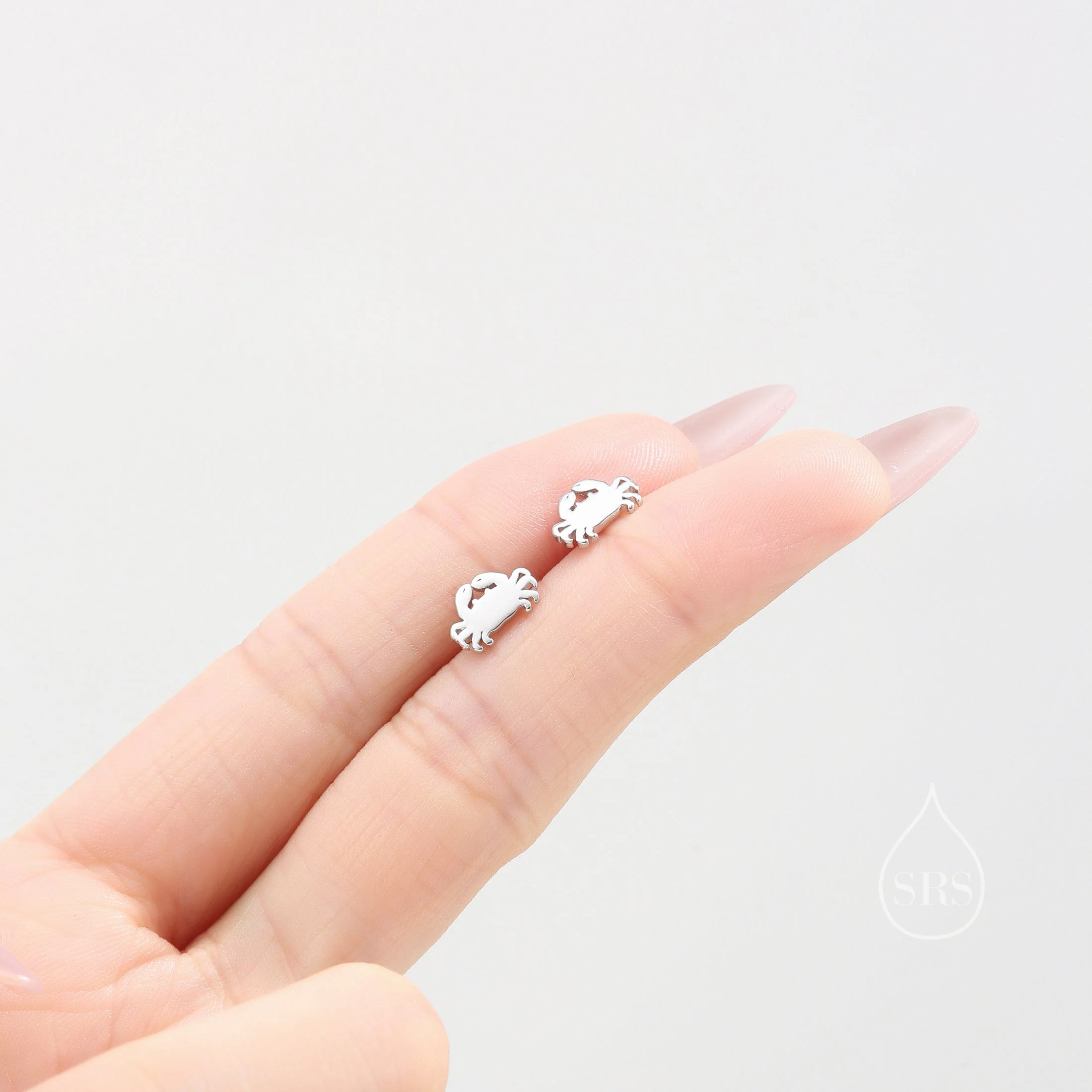 Little Crab Stud Earrings in Sterling Silver, Cute Fun Quirky Animal Jewellery, Jewelry Gift for Her, Animal Lover, Nature Inspired - Image 5