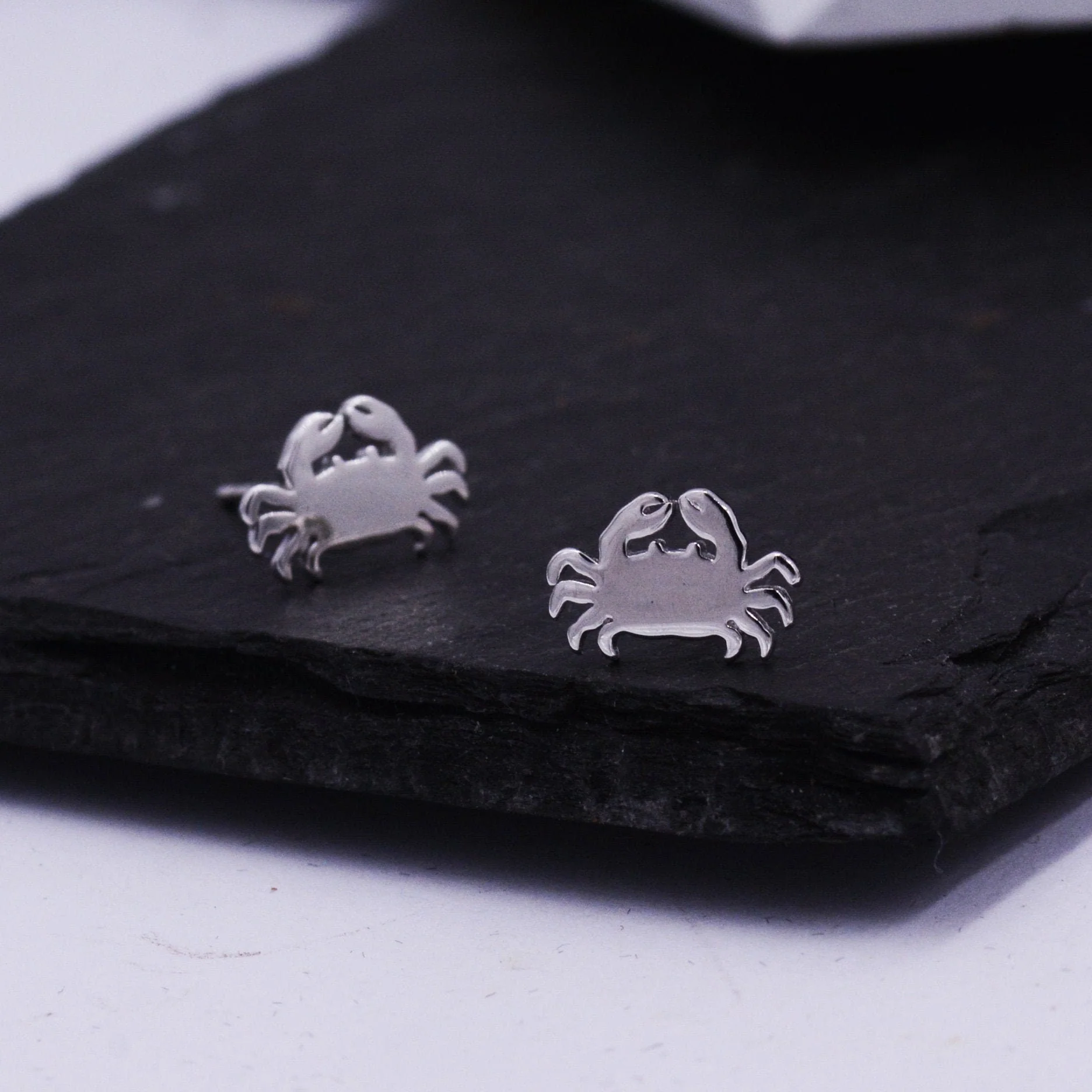Little Crab Stud Earrings in Sterling Silver, Cute Fun Quirky Animal Jewellery, Jewelry Gift for Her, Animal Lover, Nature Inspired - Image 6
