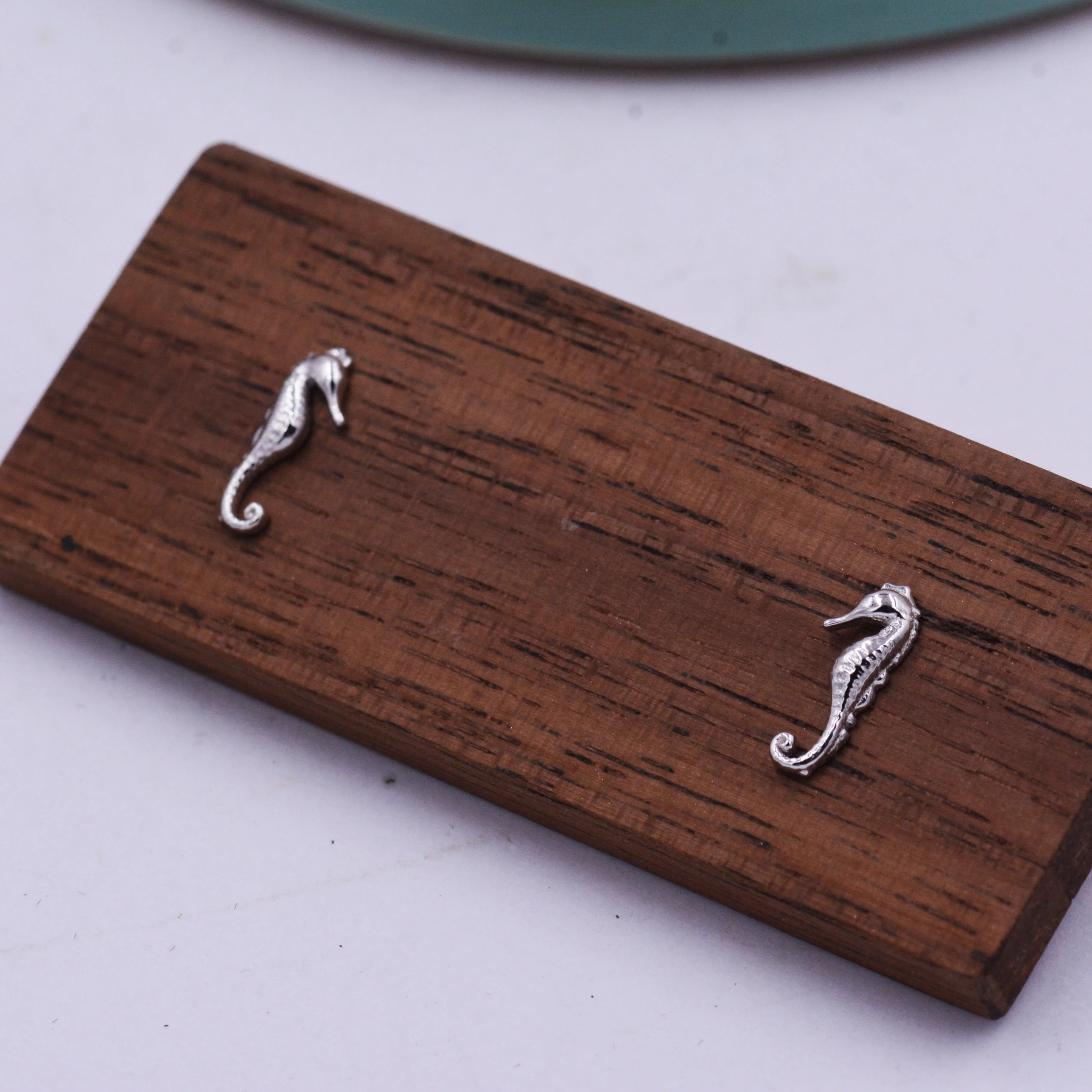 Little Seahorse Fish Stud Earrings in Sterling Silver, Cute Fun Quirky Animal Jewellery, Gift for Her, Animal Lover, Nature Inspired - Image 3