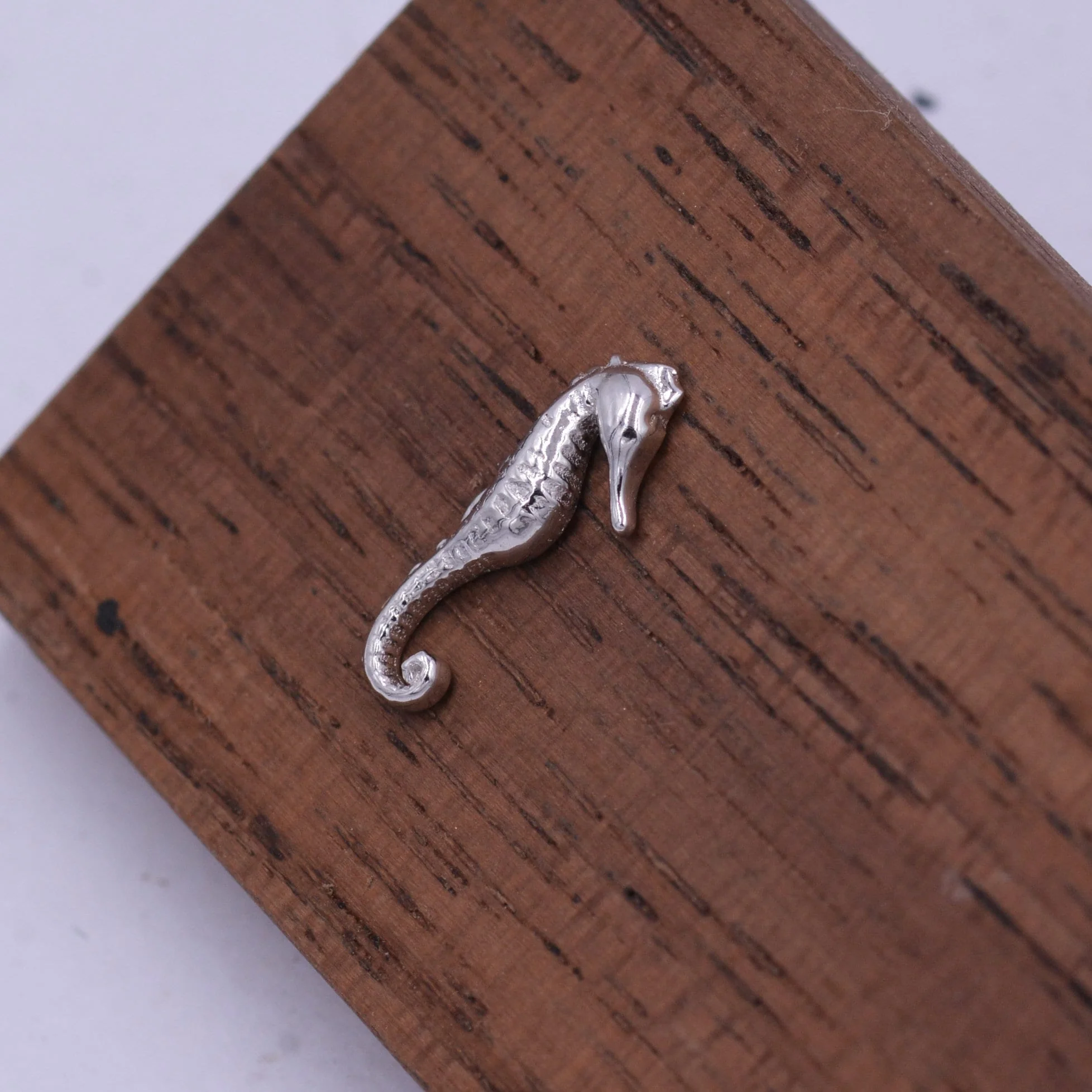 Little Seahorse Fish Stud Earrings in Sterling Silver, Cute Fun Quirky Animal Jewellery, Gift for Her, Animal Lover, Nature Inspired - Image 4