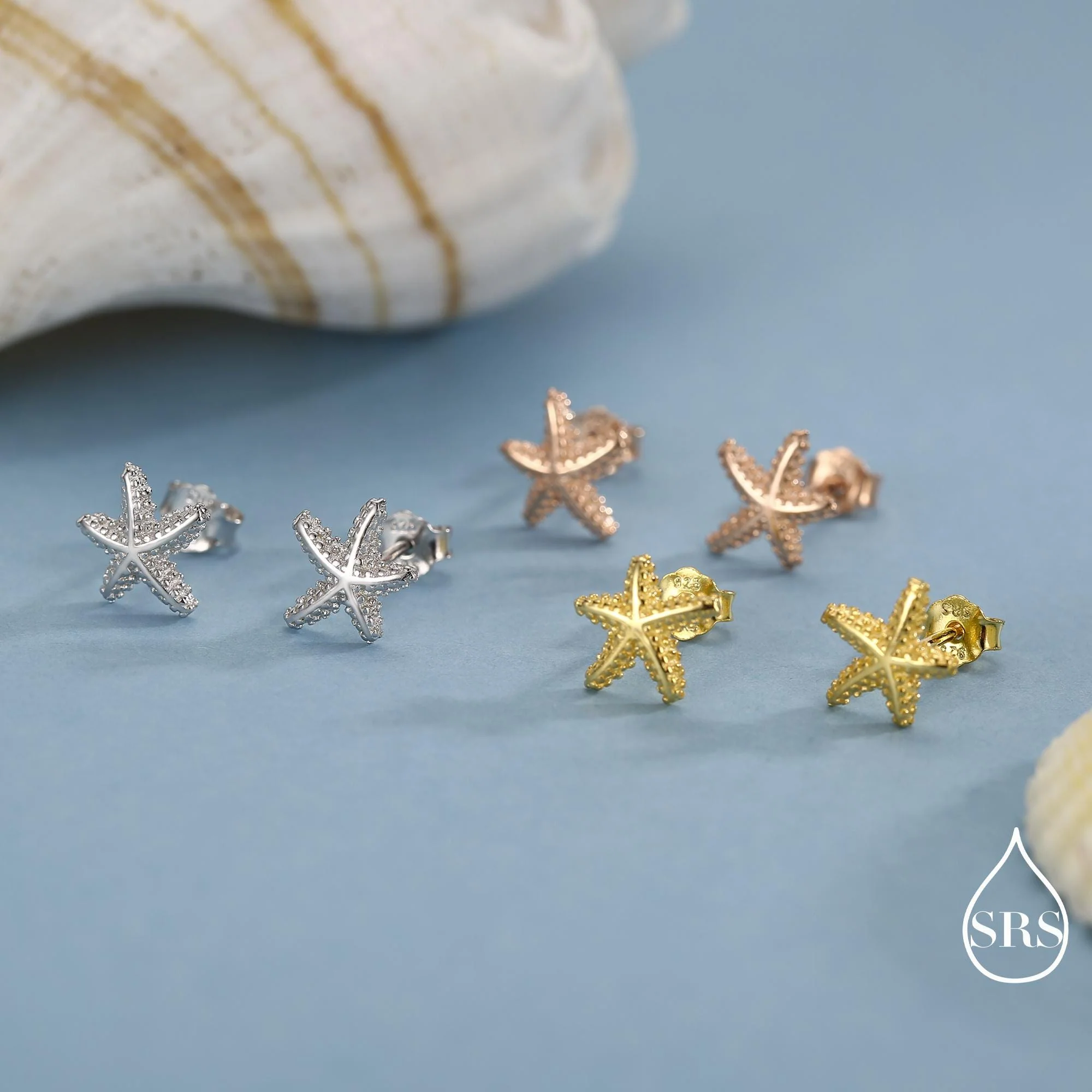 Little Star Fish Stud Earrings in Sterling Silver, Cute Sea Star Stud, Starfish Earrings, Nature Inspired Design - Image 7