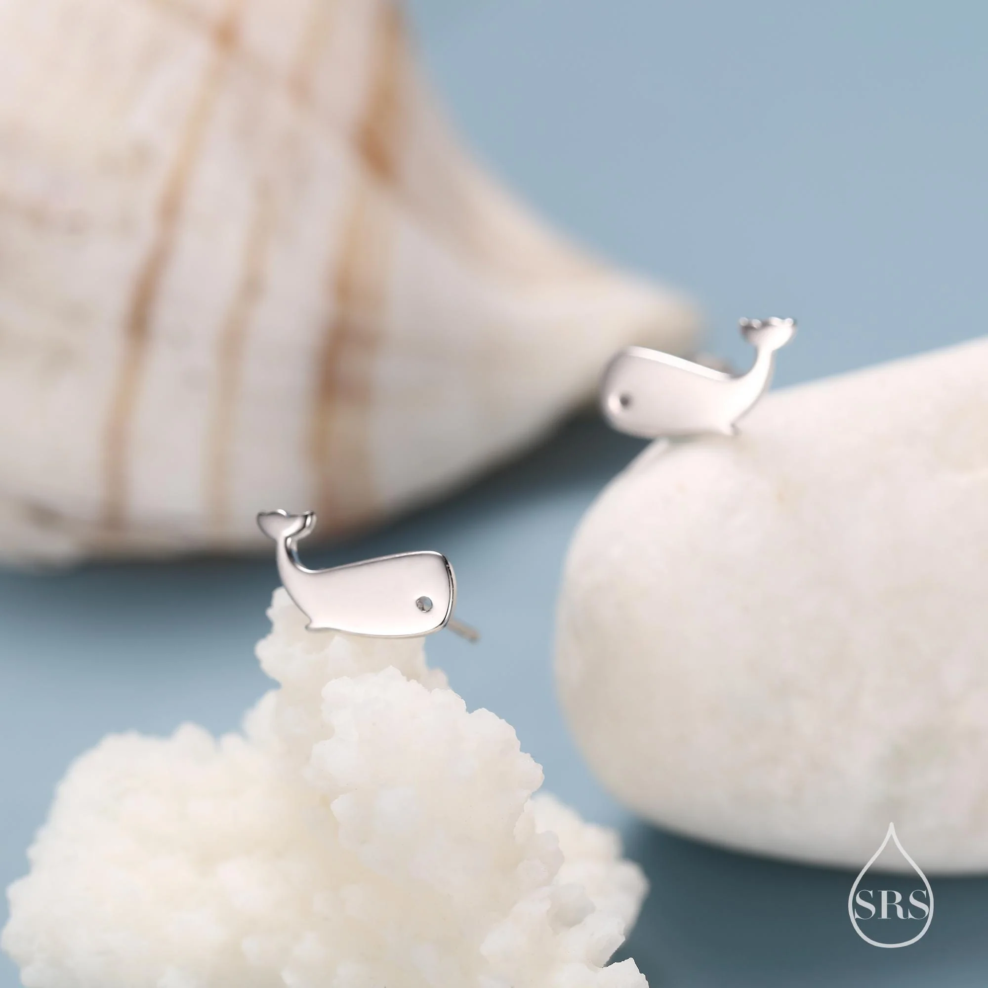 Little Whale Fish Stud Earrings in Sterling Silver, Cute Fun Quirky Animal Jewellery, Gift for Her, Animal Lover, Nature Inspired - Image 4