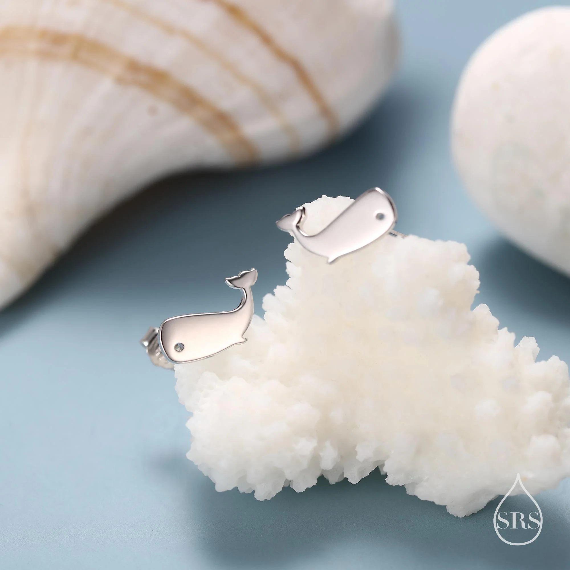 Little Whale Fish Stud Earrings in Sterling Silver, Cute Fun Quirky Animal Jewellery, Gift for Her, Animal Lover, Nature Inspired - Image 5