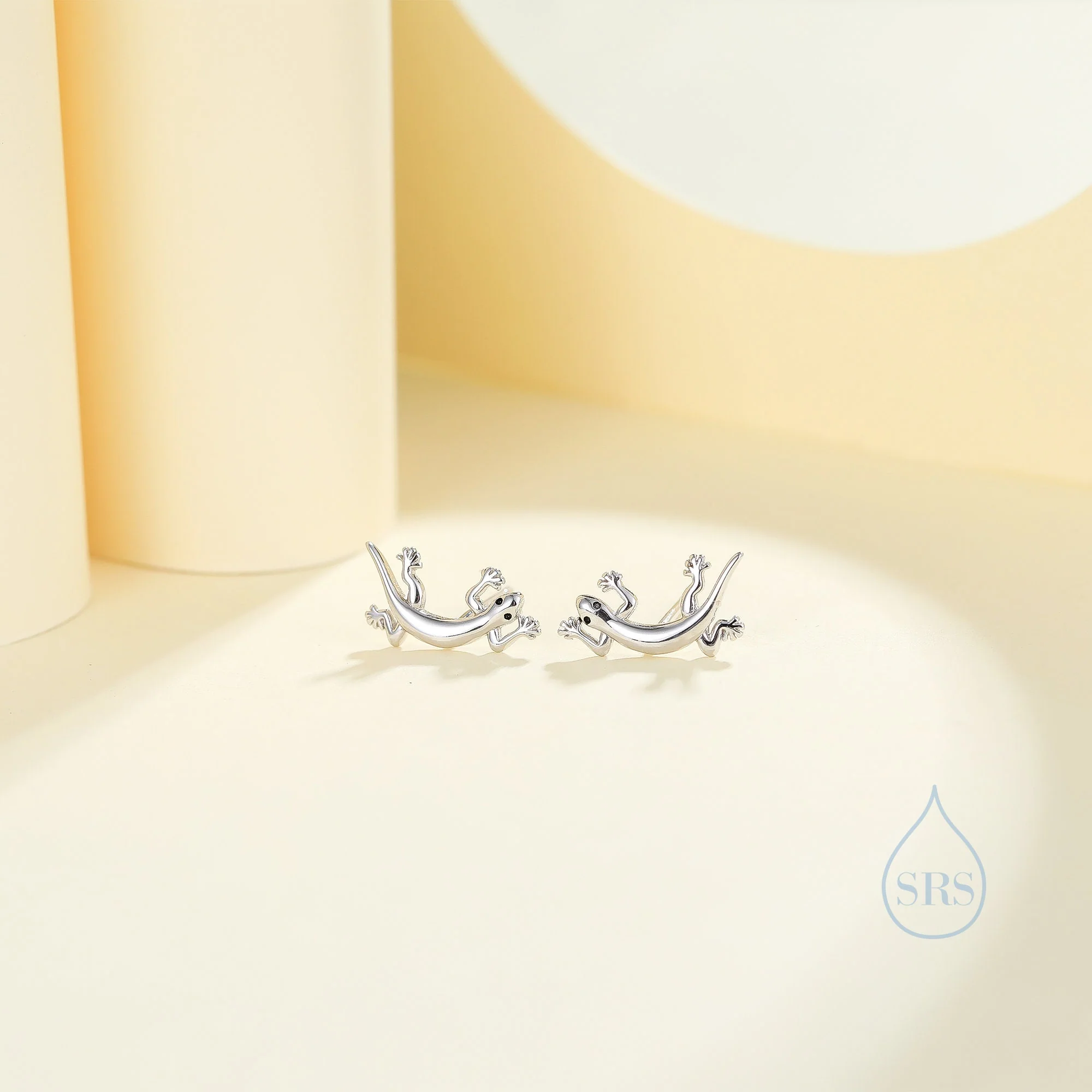 Lizard Stud Earrings in Sterling Silver, Silver or Gold, Lizard Earrings, Fish Earrings, Silver Lizard Earrings - Image 4