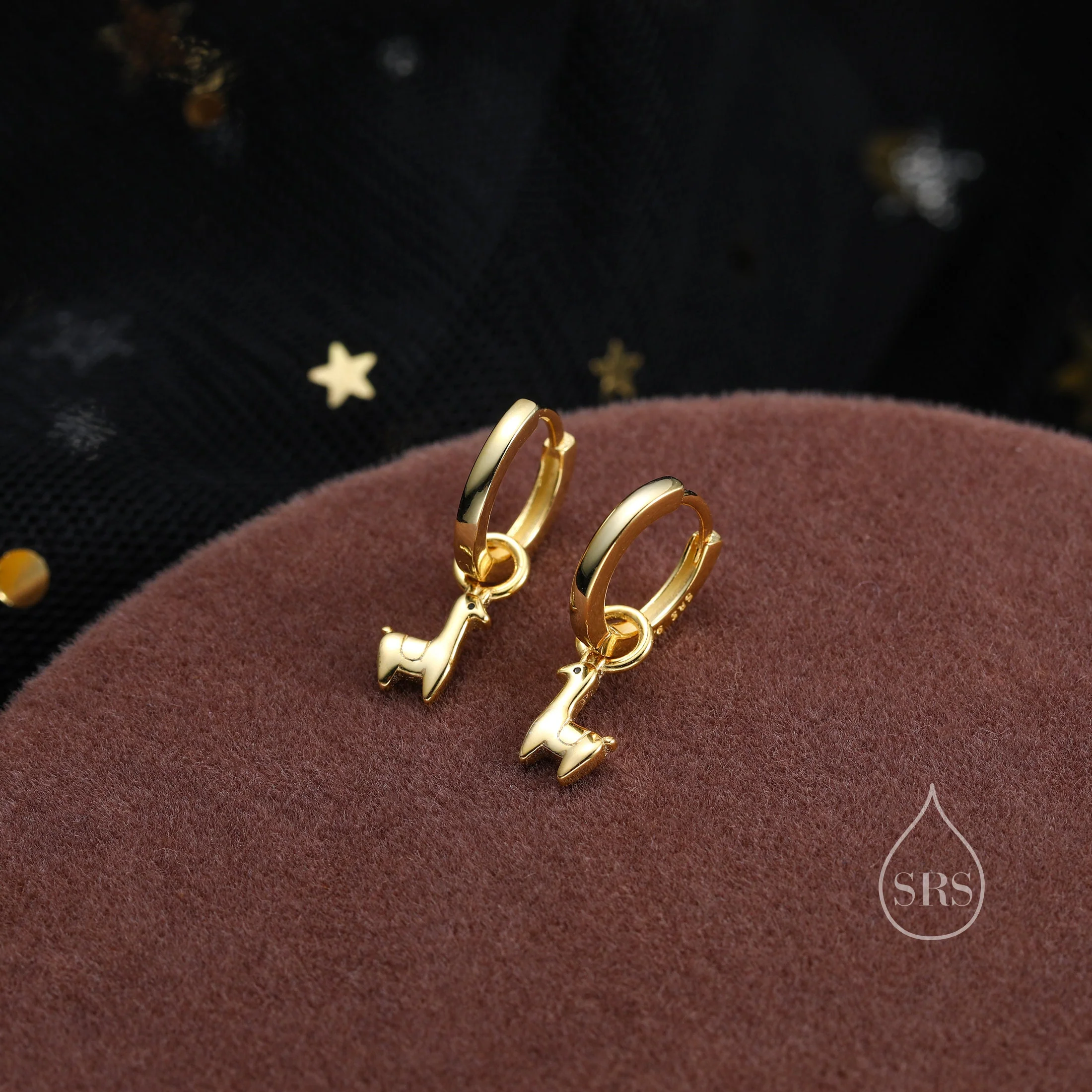 Llama Huggie Hoop Earrings in Sterling Silver, Alpaca Huggie Hoops, Silver or Gold, Detachable Llama Alpaca Earrings - Image 4