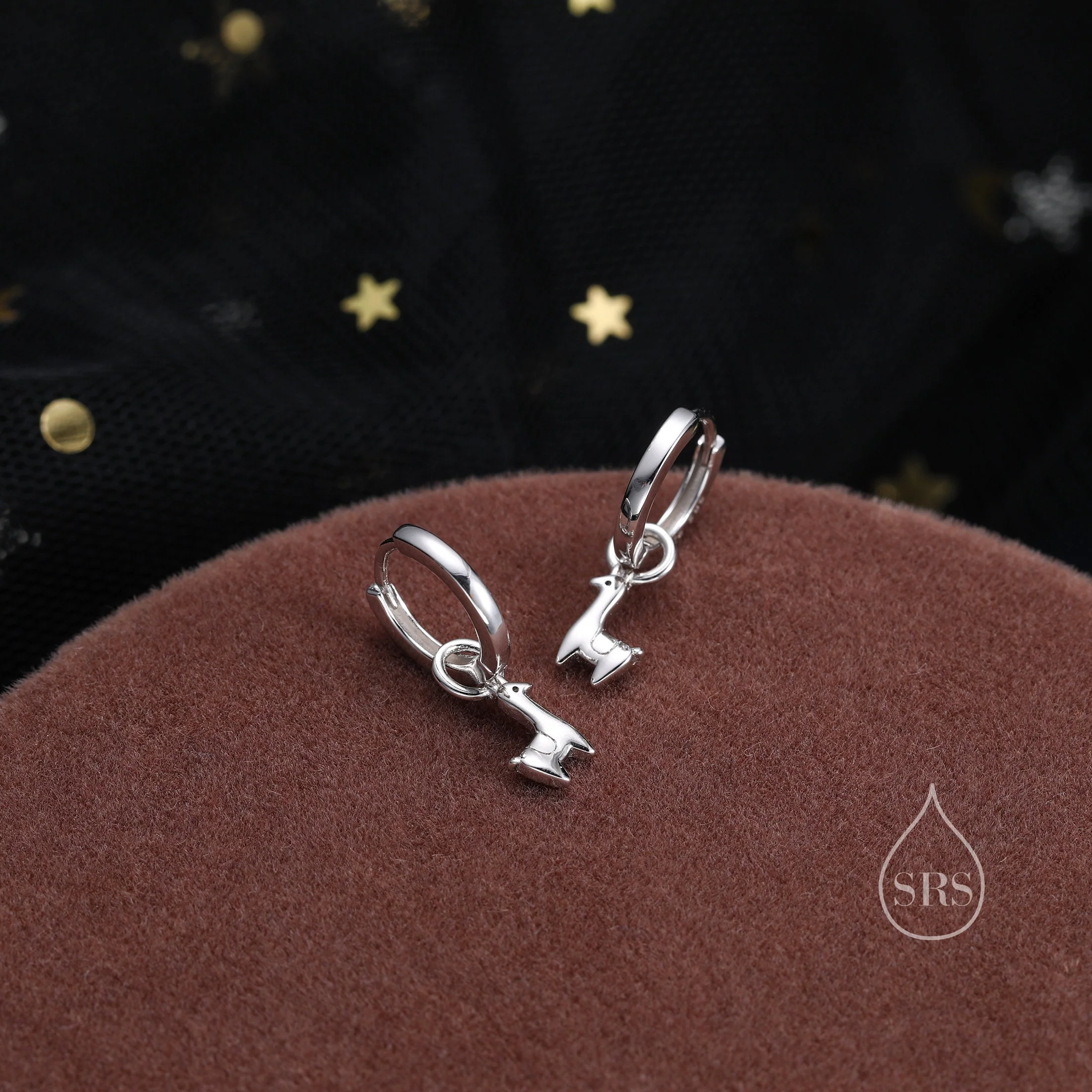 Llama Huggie Hoop Earrings in Sterling Silver, Alpaca Huggie Hoops, Silver or Gold, Detachable Llama Alpaca Earrings - Image 5