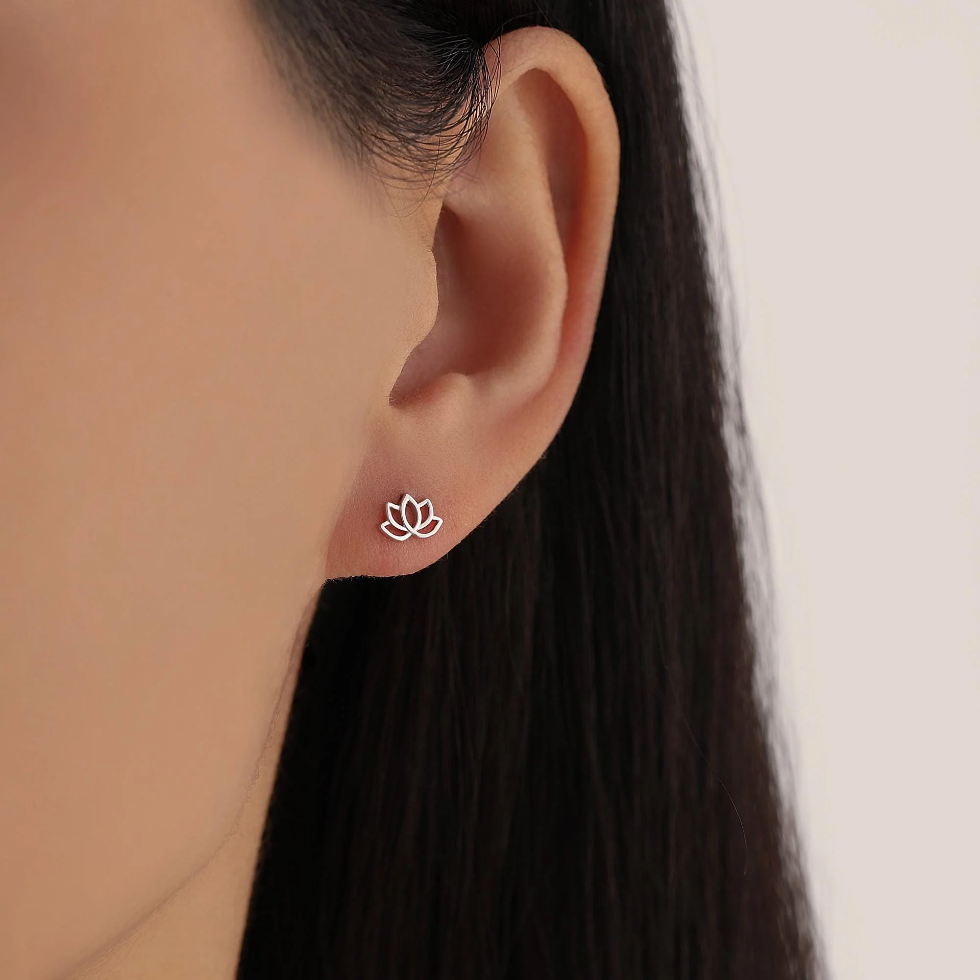Lotus Flower Stud Earrings in Sterling Silver, Silver or Gold, Nature Inspired, Botanical Earrings - Image 8
