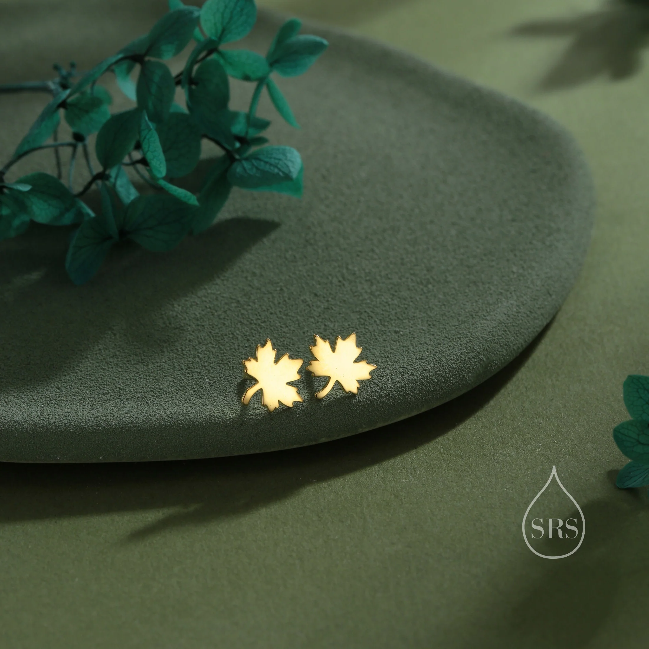 Maple Leaf Stud Earrings in Sterling SilverNature Inspired Flower Earrings -Leaf Earrings,  Silver Gold or Rose Gold, Fun, Whimsical - Image 5