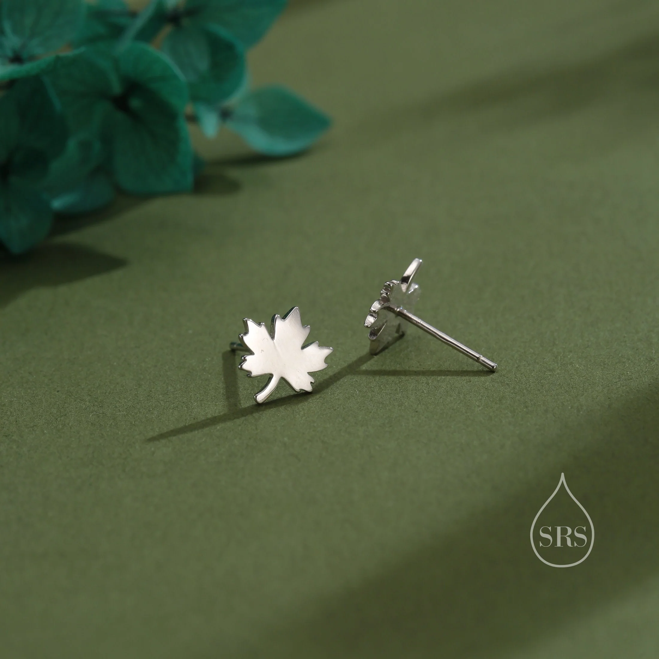 Maple Leaf Stud Earrings in Sterling SilverNature Inspired Flower Earrings -Leaf Earrings,  Silver Gold or Rose Gold, Fun, Whimsical - Image 7