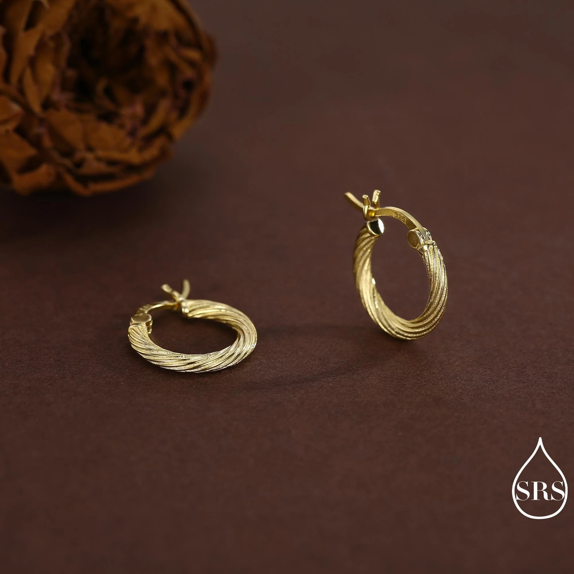 Mini Chunky Braided Hoop Earrings in Sterling Silver, Silver or Gold, Twist Hoop Earrings, Rope Earrings,  10mm Inner Diameter - Image 6
