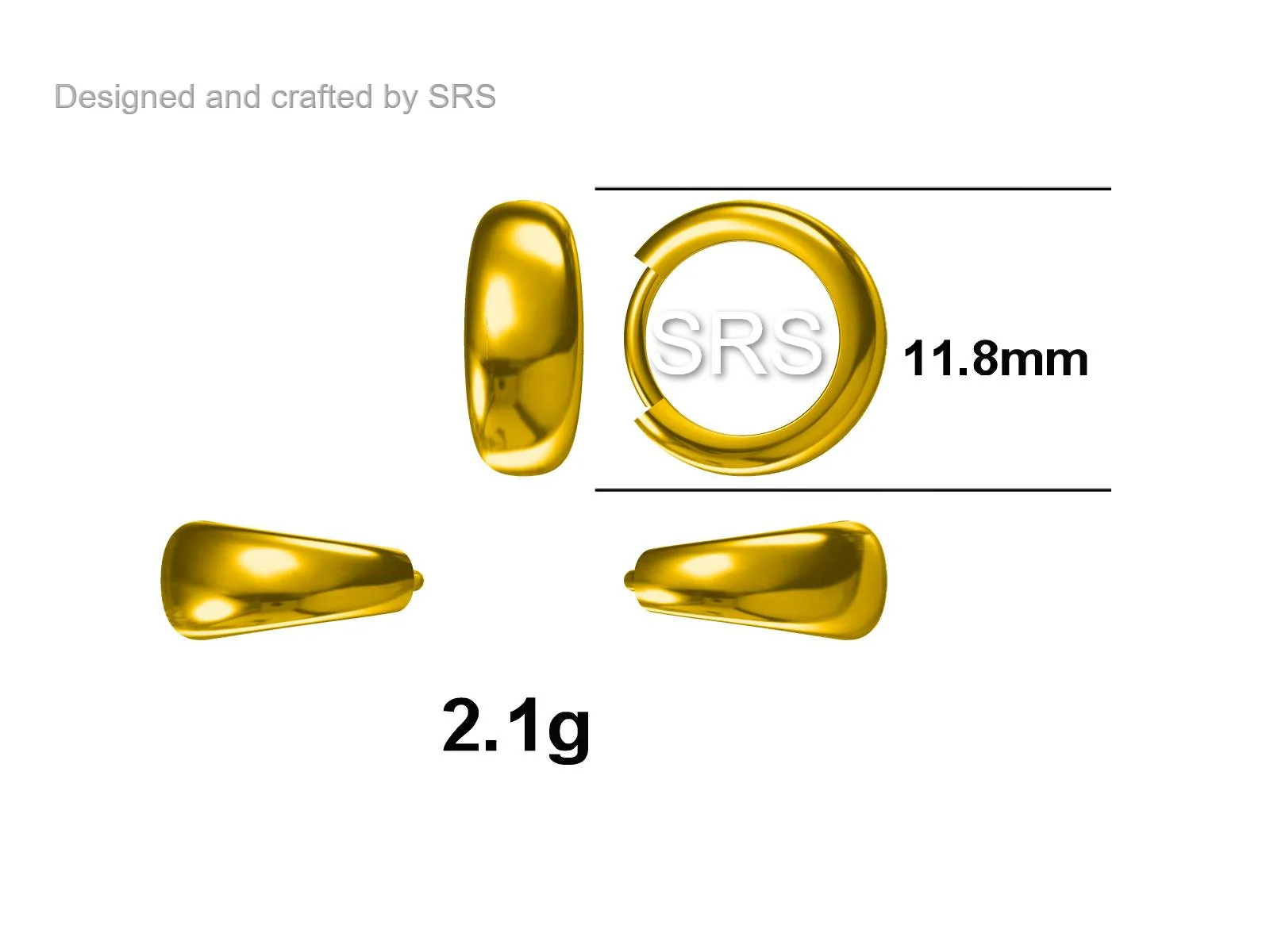 Mini Chunky Hoop Earrings in Sterling Silver, Chubby Hoop Earrings, Chunky Hoop Earrings, Silver or Gold - Image 11