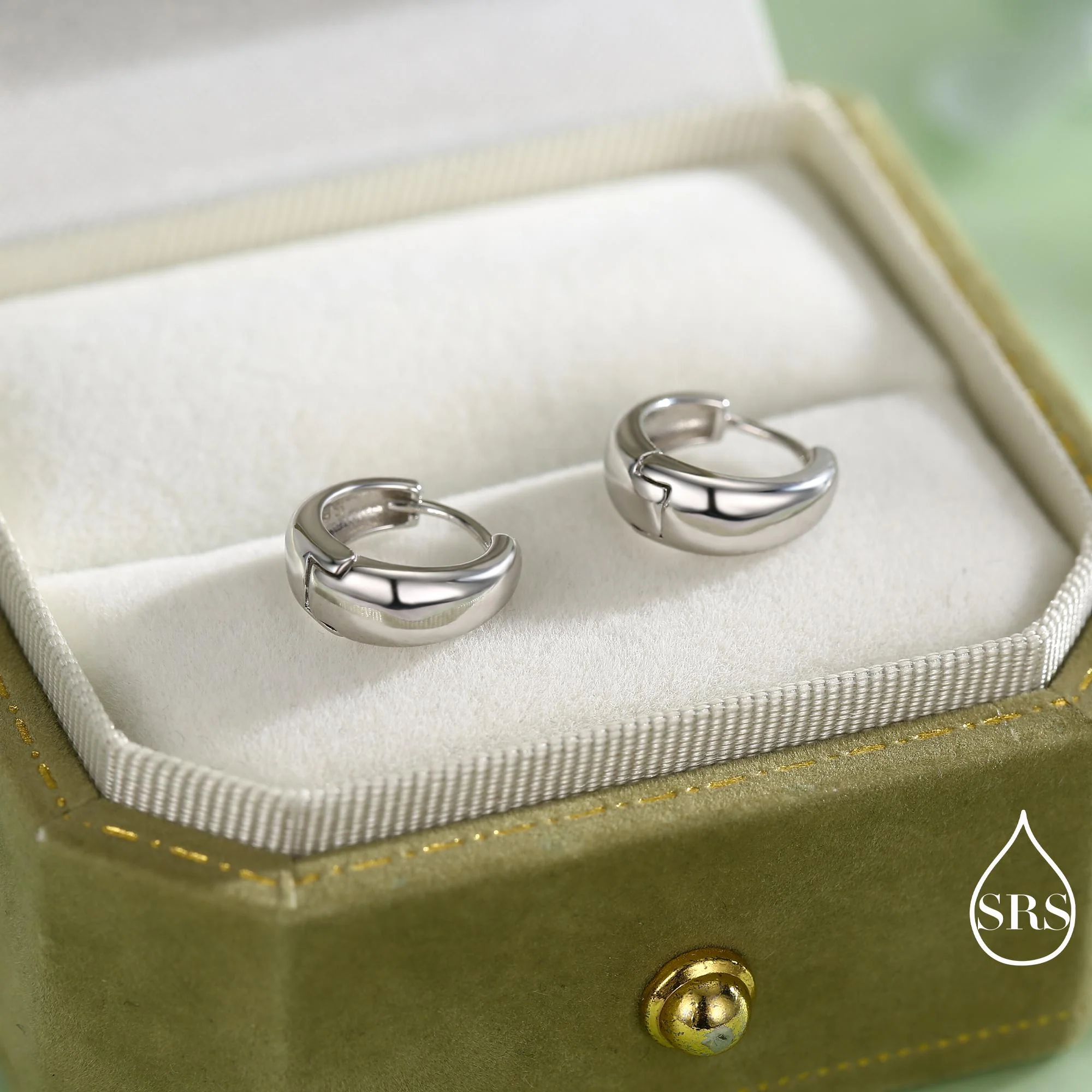 Mini Chunky Hoop Earrings in Sterling Silver, Chubby Hoop Earrings, Chunky Hoop Earrings, Silver or Gold - Image 5