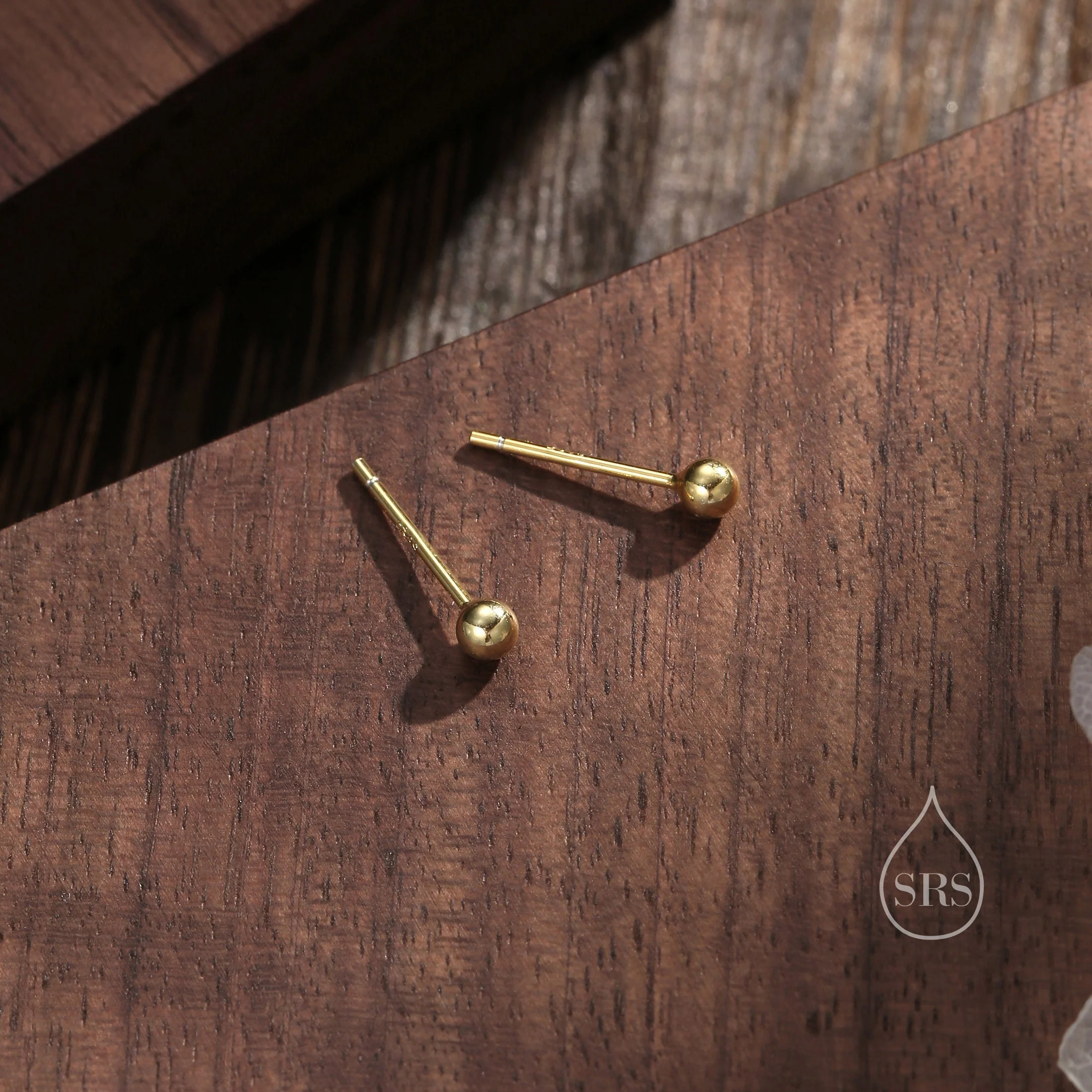 Minimalist Ball Stud Earrings in Sterling Silver, Gold Plated Sterling Silver, Simple Ball Stud, Tiny Ball Stud, 2mm 3mm 4mm 5mm - Image 4