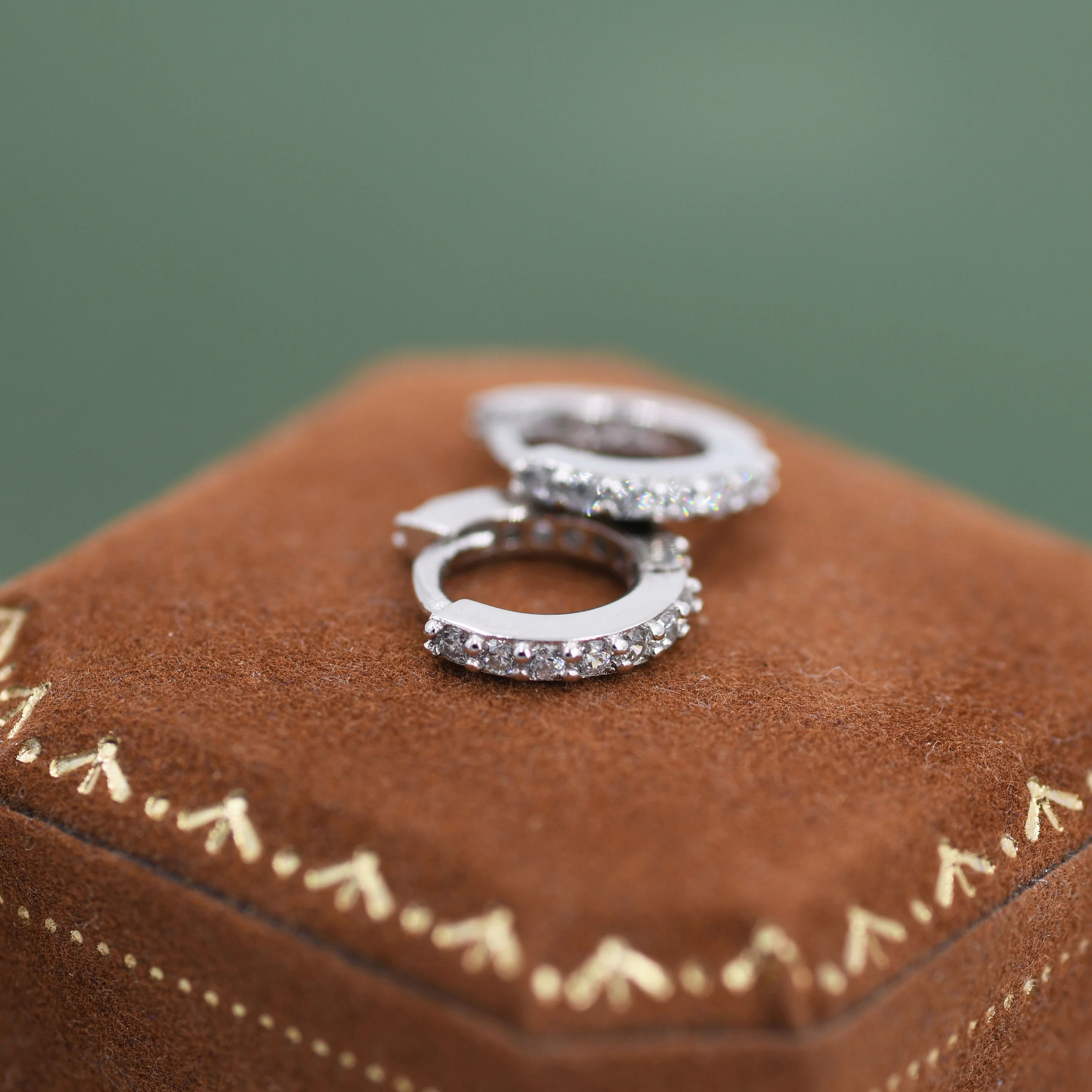 Minimalist CZ Huggie Hoops in Sterling Silver, 6mm, 8mm, 10mm and 12mm Clicker Hoops, Rose Gold or Gold, Simple Sleeper Hoop Earrings - Image 2