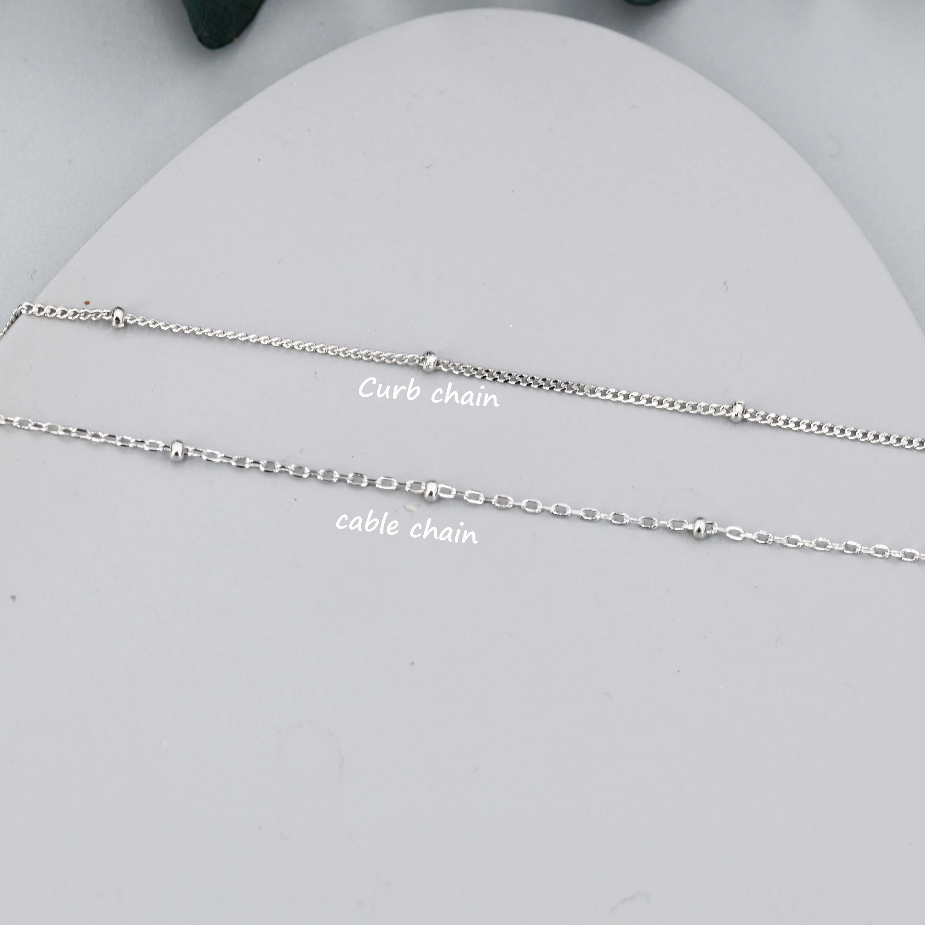 Minimalist Dainty Bead Motif Necklace in Sterling Silver, Various Lengths, Silver or Gold or Rose Gold, Satellite Chain Bead Choker Necklace - Image 7