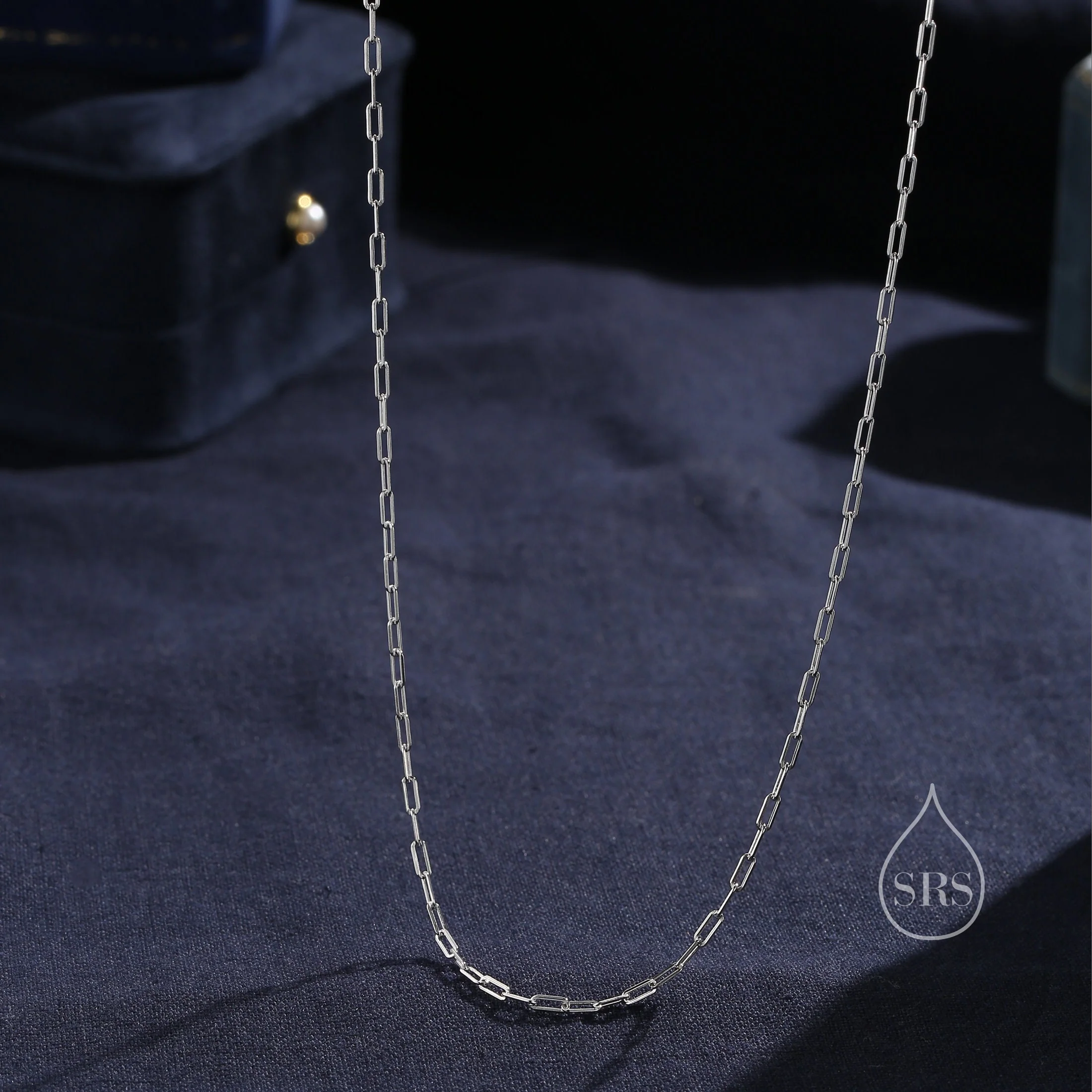 Minimalist Dainty Paperclip Chain Choker Necklace in Sterling Silver, Available in Three Lengths, Silver or Gold, Skinny Necklace - Image 2
