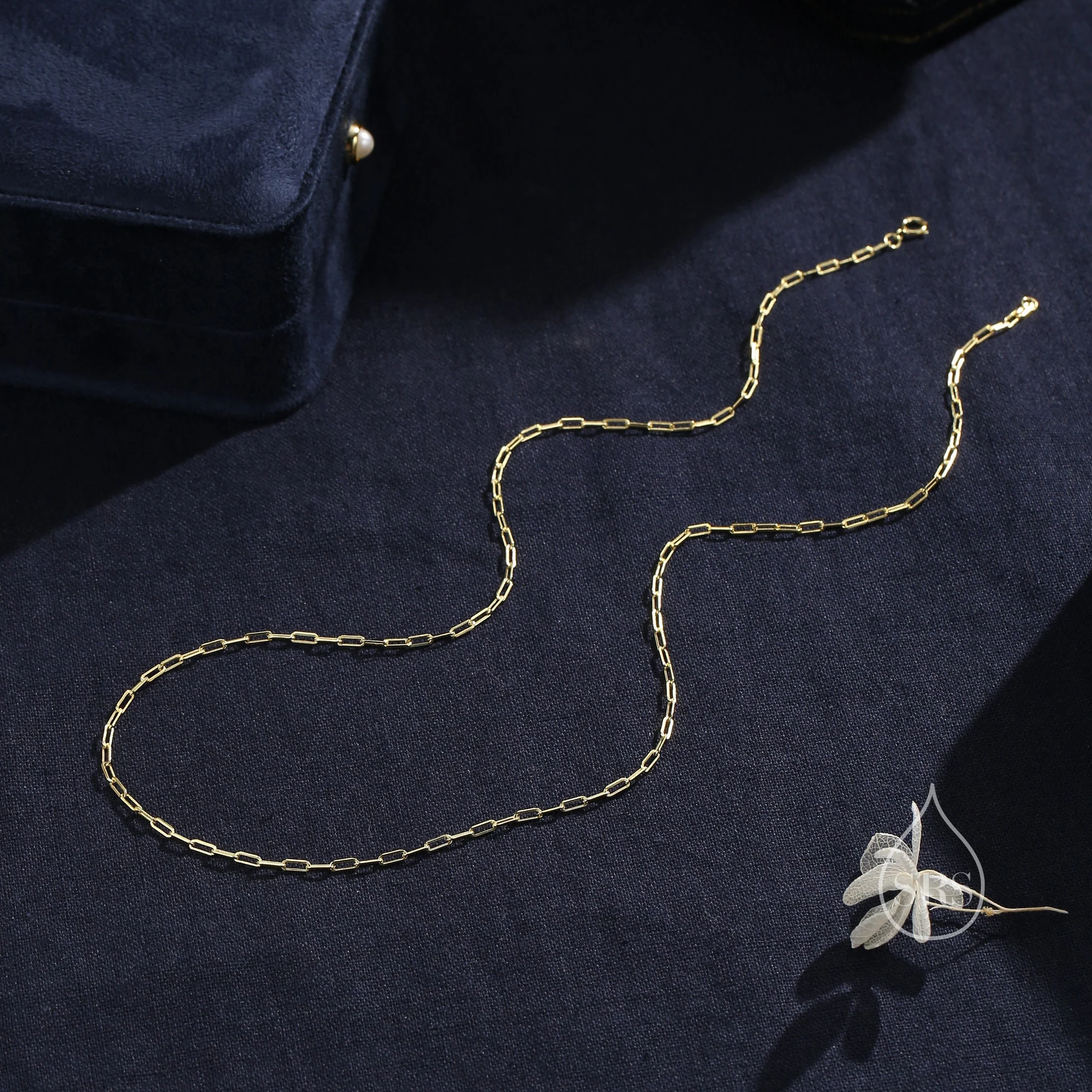 Minimalist Dainty Paperclip Chain Choker Necklace in Sterling Silver, Available in Three Lengths, Silver or Gold, Skinny Necklace - Image 3