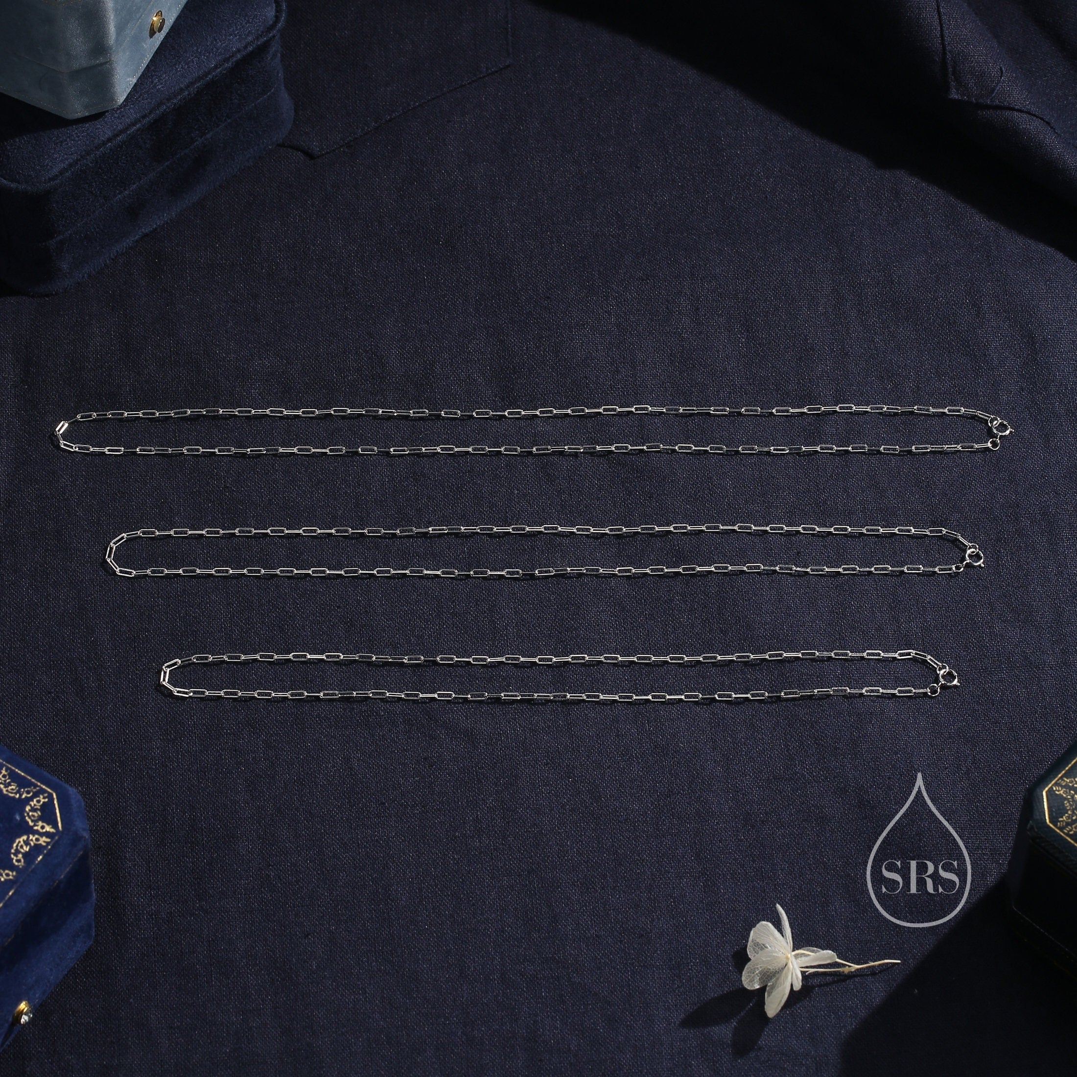 Minimalist Dainty Paperclip Chain Choker Necklace in Sterling Silver, Available in Three Lengths, Silver or Gold, Skinny Necklace - Image 5
