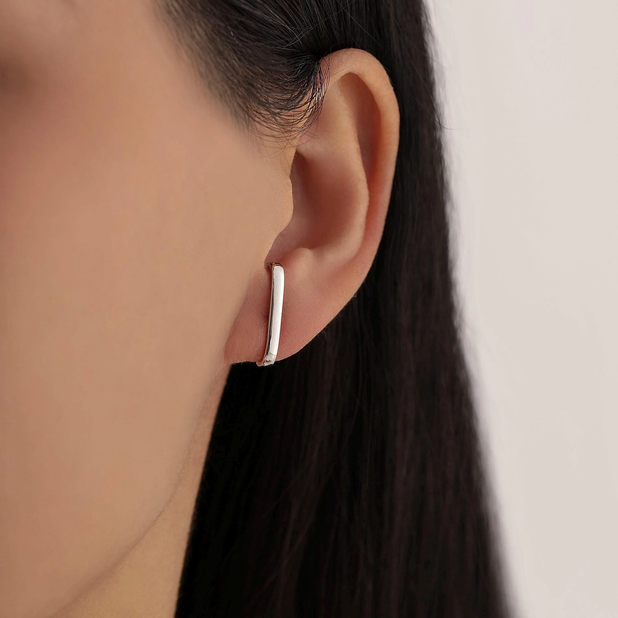 Minimalist Earlobe Cuff Earring in Sterling Silver, Simple Suspender Earring, Lobe Cuff, Silver or Gold