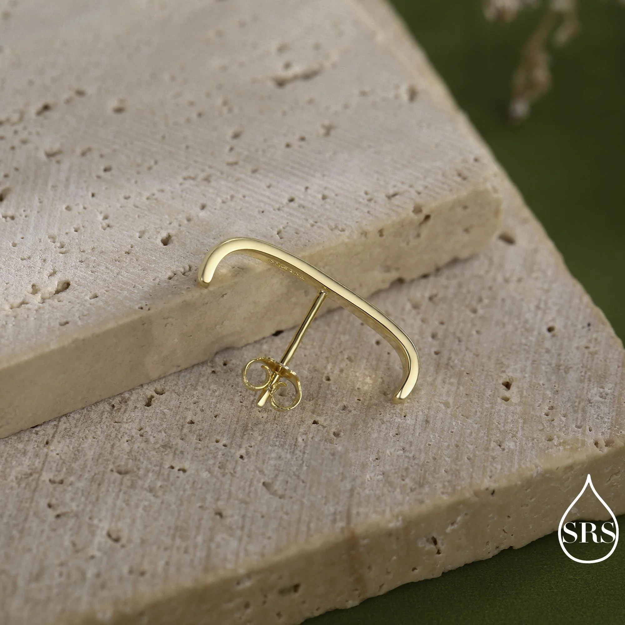 Minimalist Earlobe Cuff Earring in Sterling Silver, Simple Suspender Earring, Lobe Cuff, Silver or Gold - Image 7