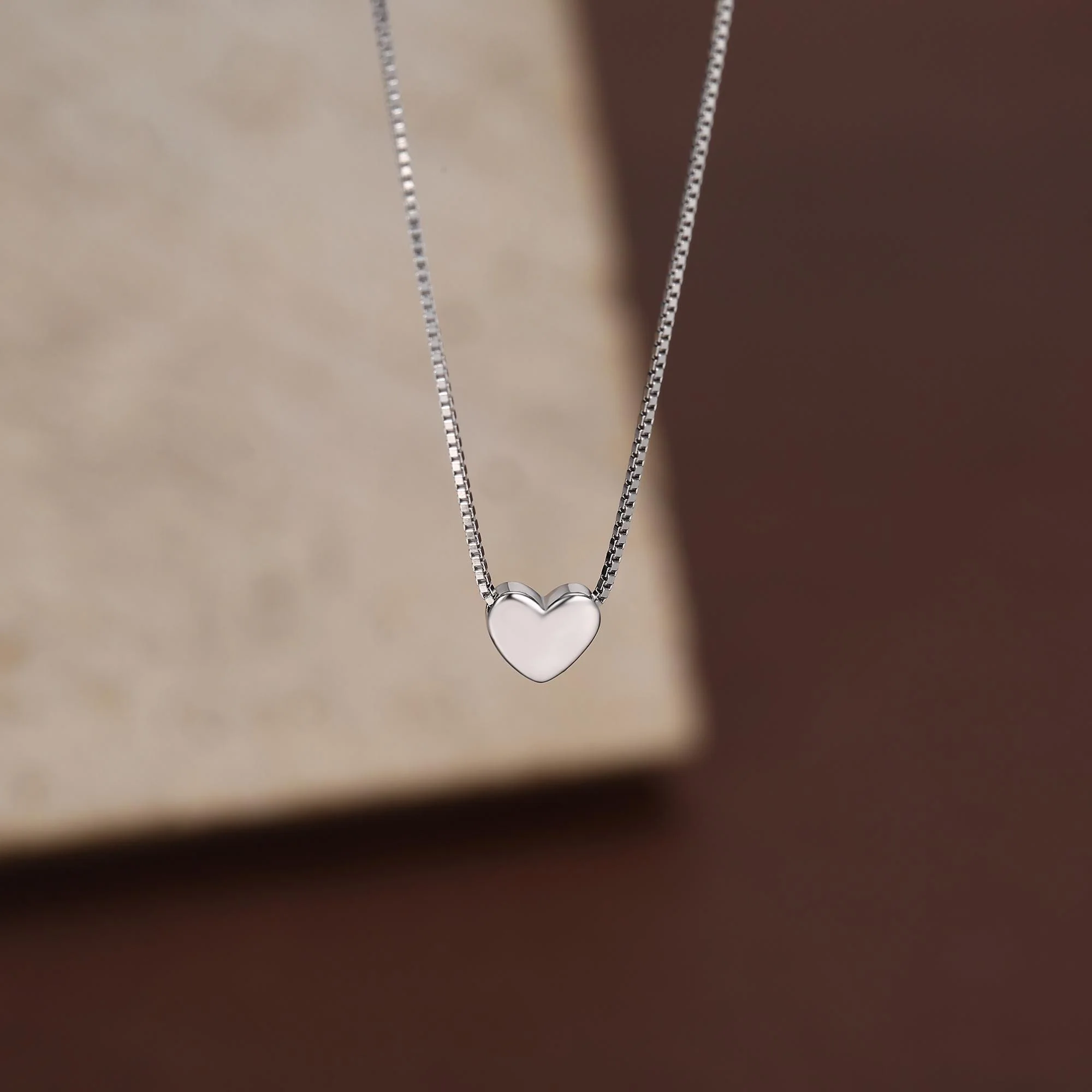 Minimalist Heart Pendant Necklace in Sterling Silver, Gold and Rose Gold. Tiny Heart Necklace, Sweet and Cute - Image 10