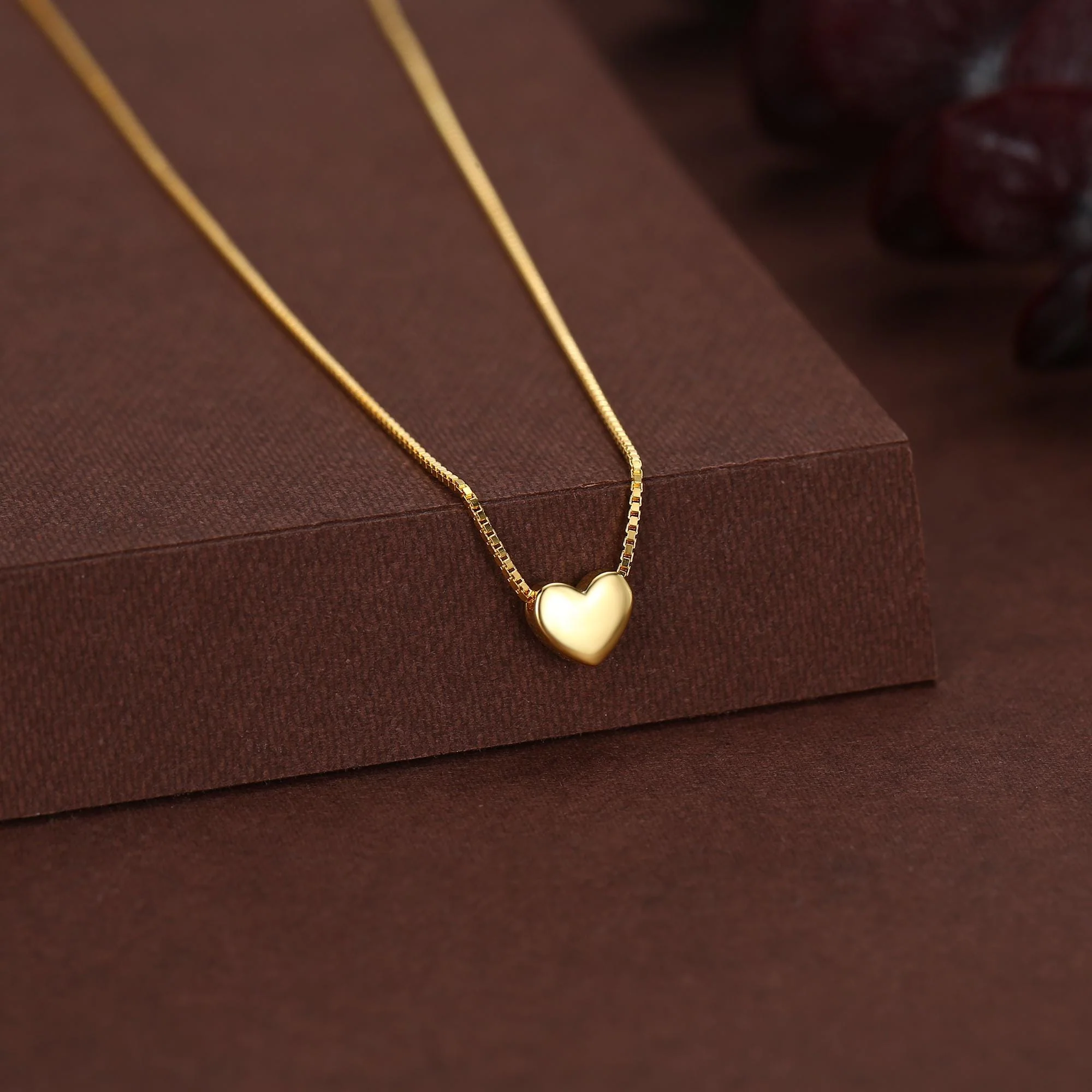 Minimalist Heart Pendant Necklace in Sterling Silver, Gold and Rose Gold. Tiny Heart Necklace, Sweet and Cute - Image 12