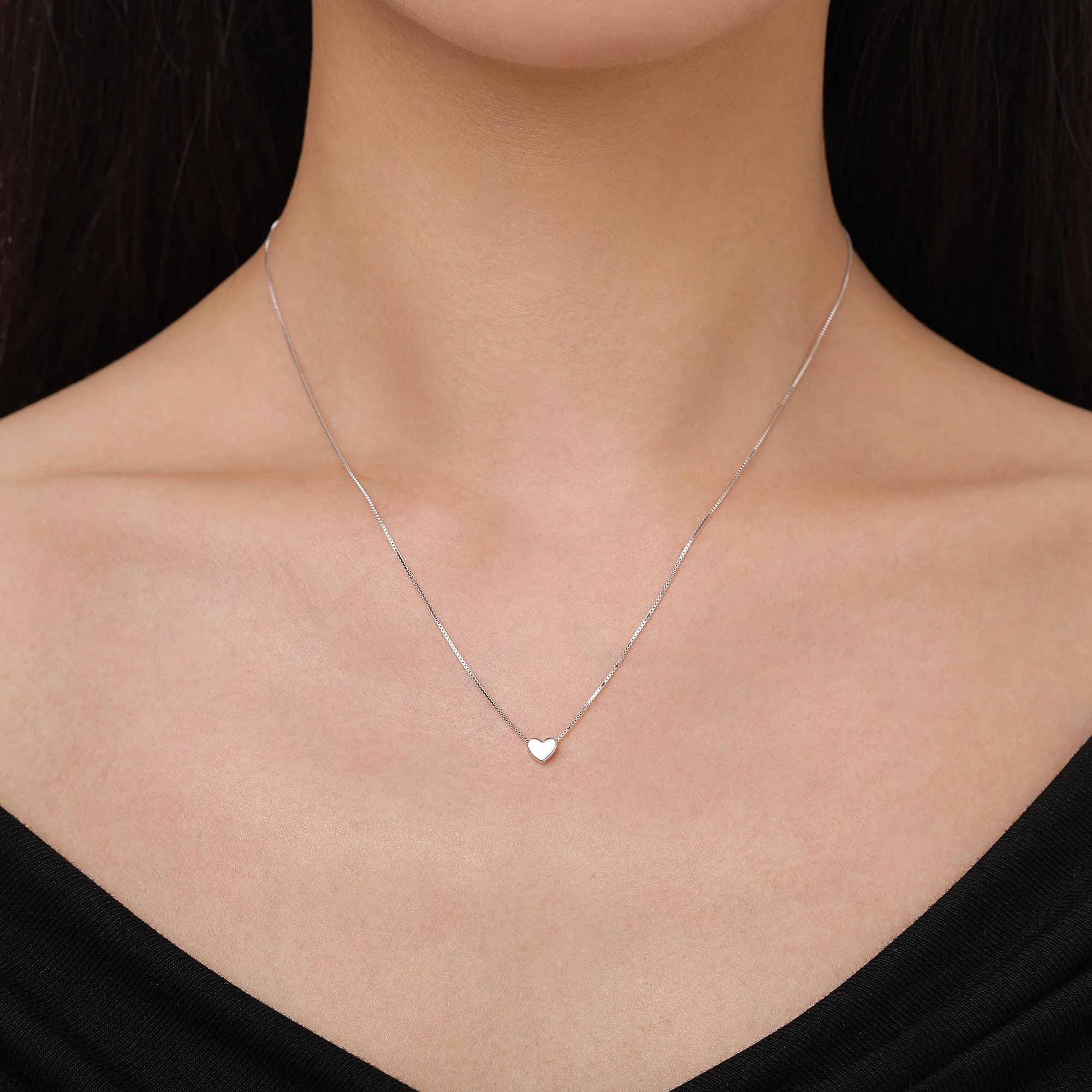 Minimalist Heart Pendant Necklace in Sterling Silver, Gold and Rose Gold. Tiny Heart Necklace, Sweet and Cute - Image 13