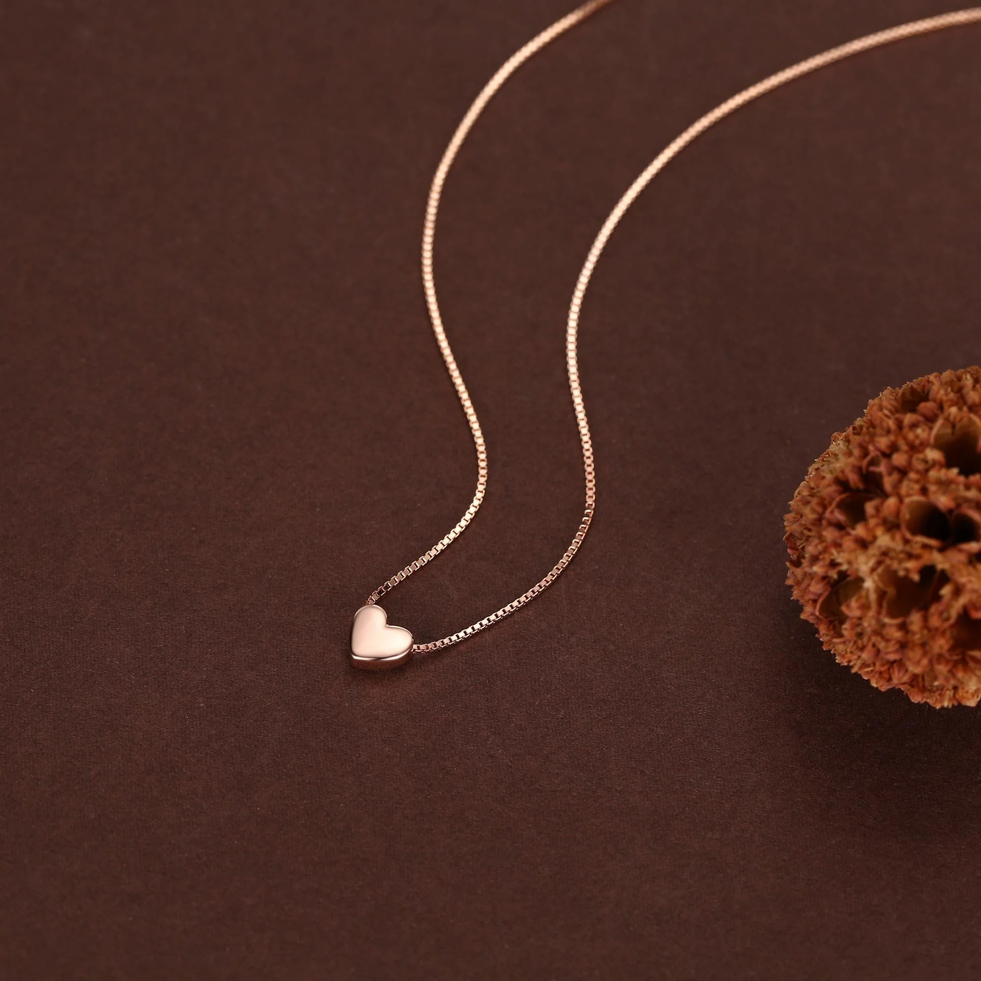 Minimalist Heart Pendant Necklace in Sterling Silver, Gold and Rose Gold. Tiny Heart Necklace, Sweet and Cute - Image 14