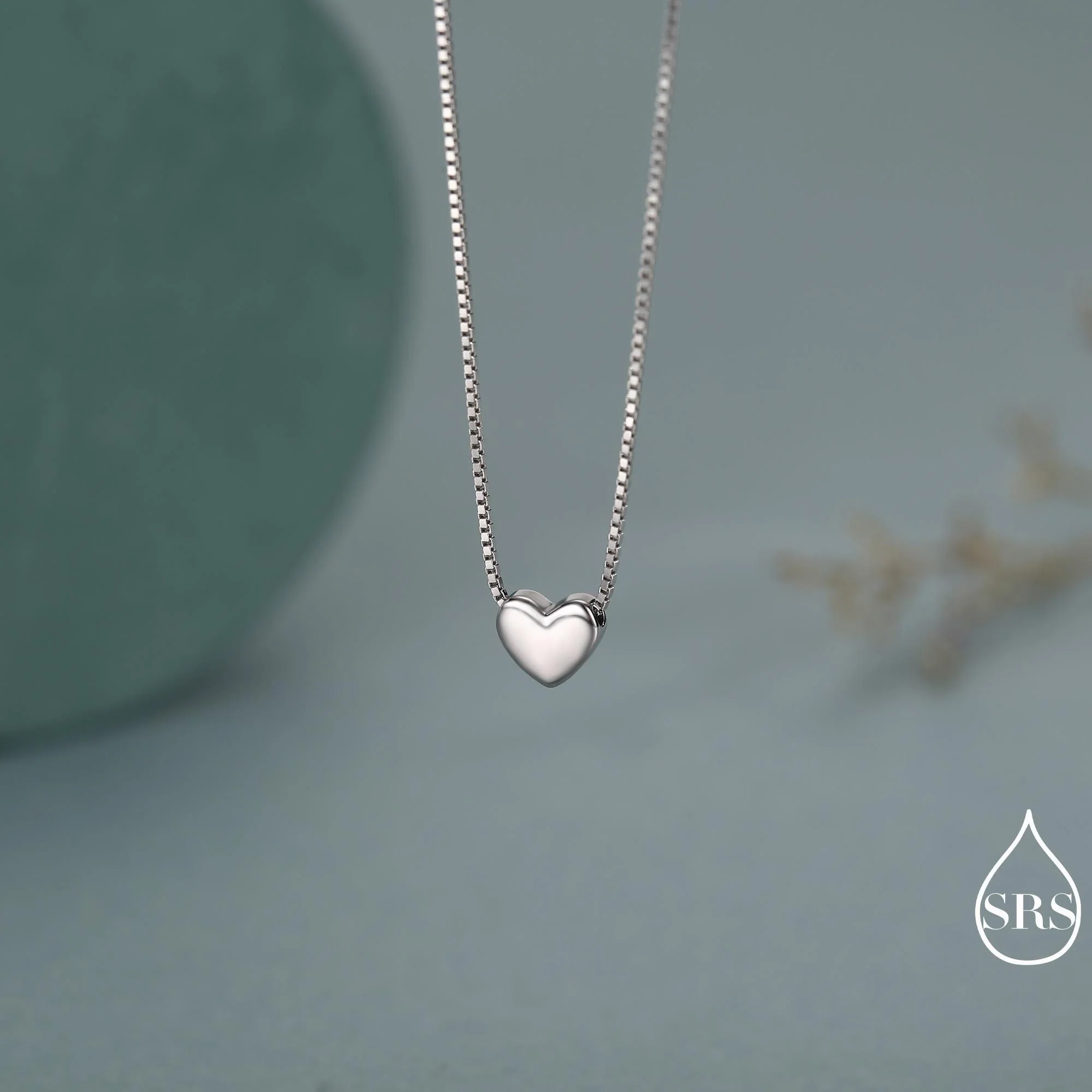 Minimalist Heart Pendant Necklace in Sterling Silver, Gold and Rose Gold. Tiny Heart Necklace, Sweet and Cute - Image 4