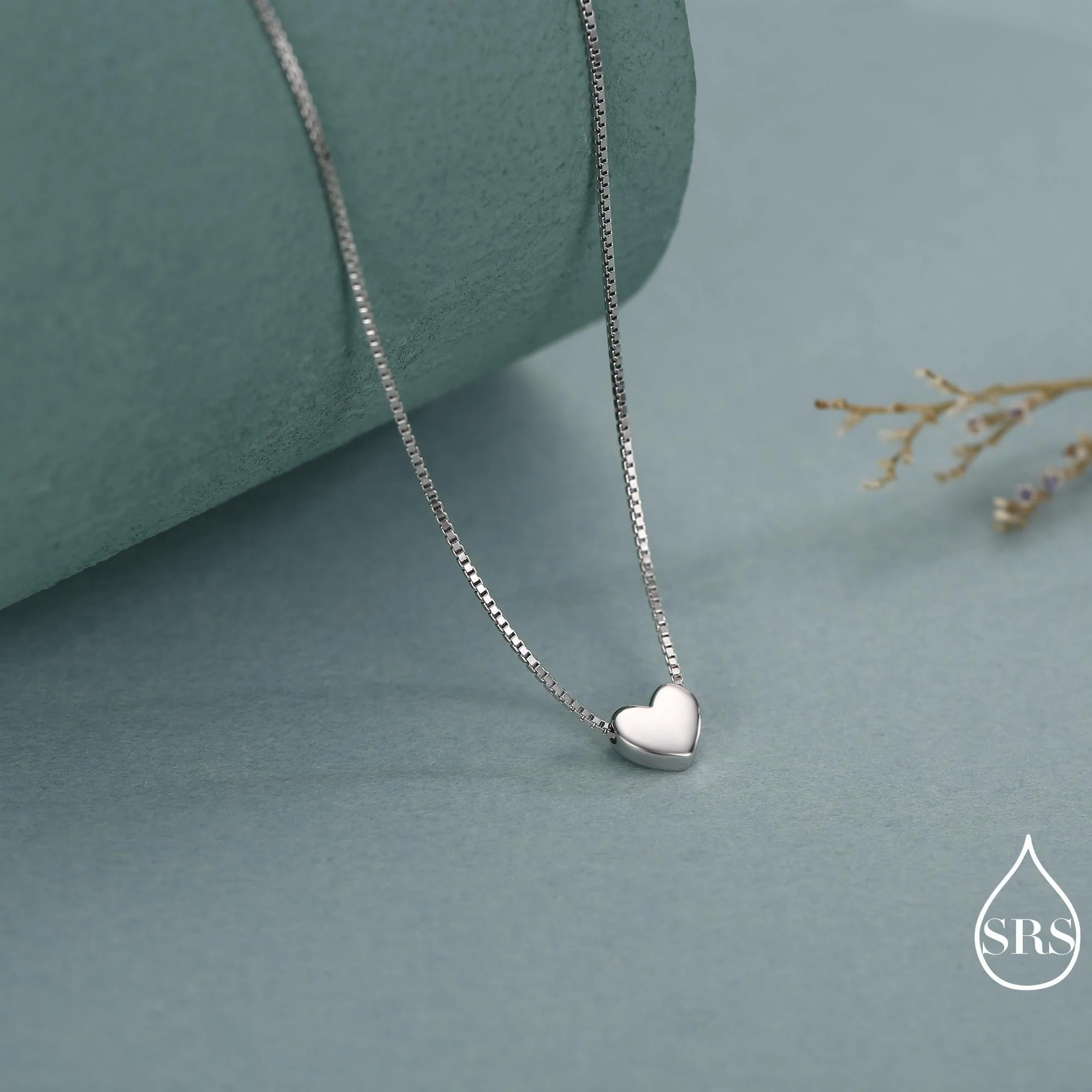 Minimalist Heart Pendant Necklace in Sterling Silver, Gold and Rose Gold. Tiny Heart Necklace, Sweet and Cute - Image 5
